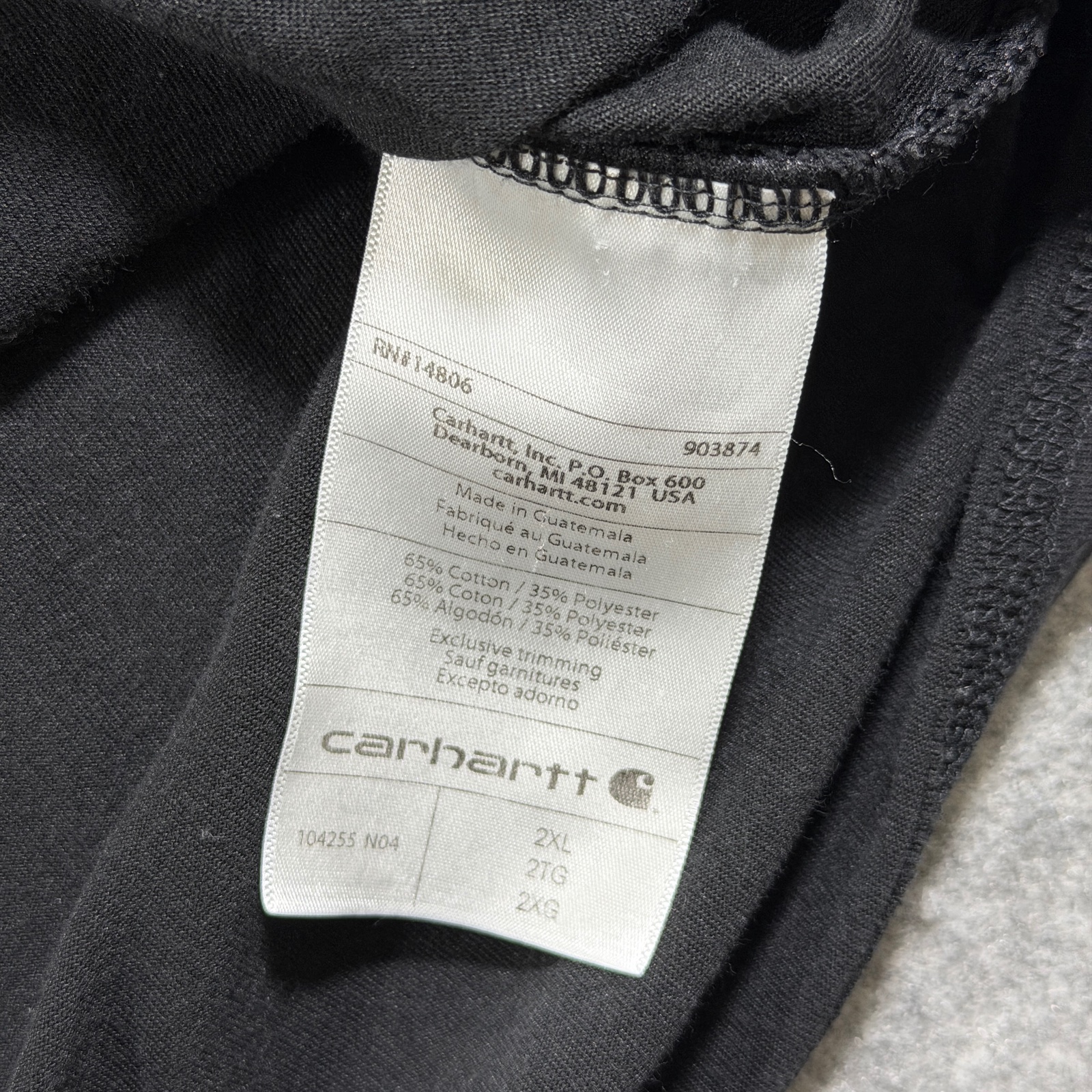 Carhartt Force Quarter Zip Pullover Mens 2XL Black Relaxed Fit Chest Pocket Logo thumbnail 11