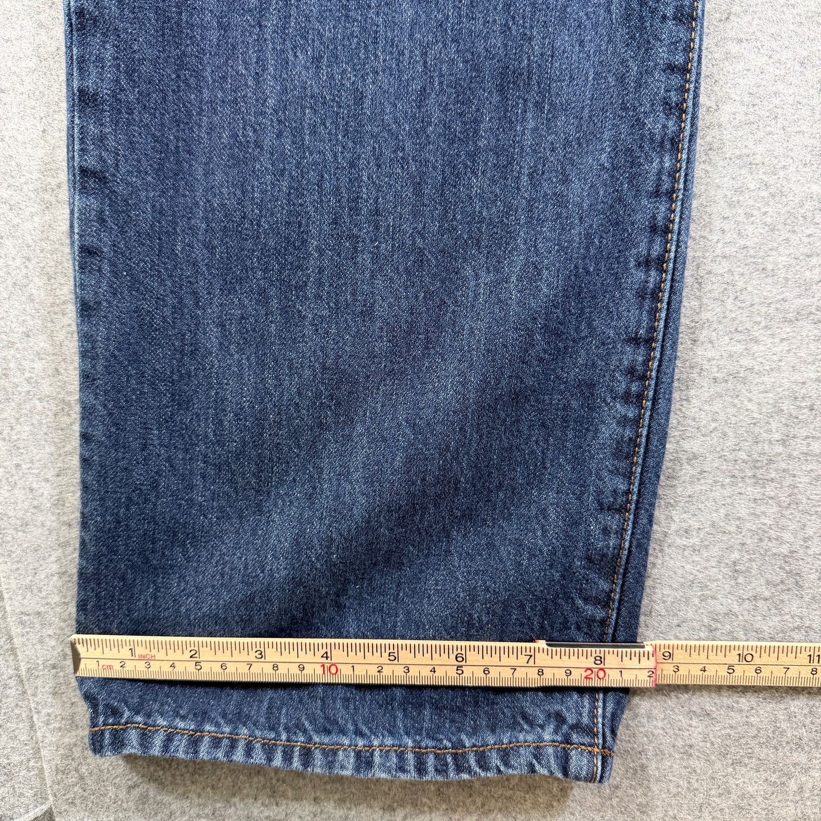 Lucky Brand 363 Straight Jeans Mens 38/32 Dark Blue Denim Distressed Ripped Knee thumbnail 9