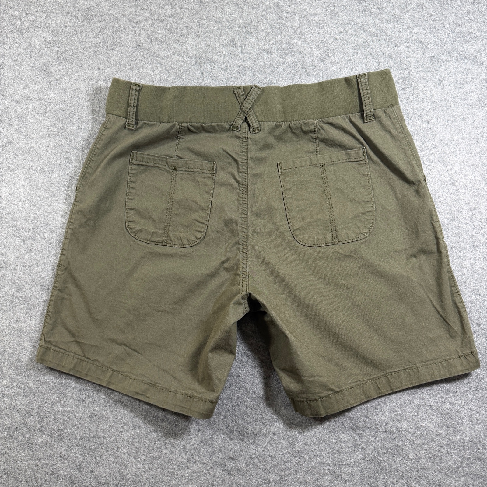 Lee Riders Shorts Womens 12 Olive Green Midrise Cotton Stretch Patch Pockets thumbnail 2