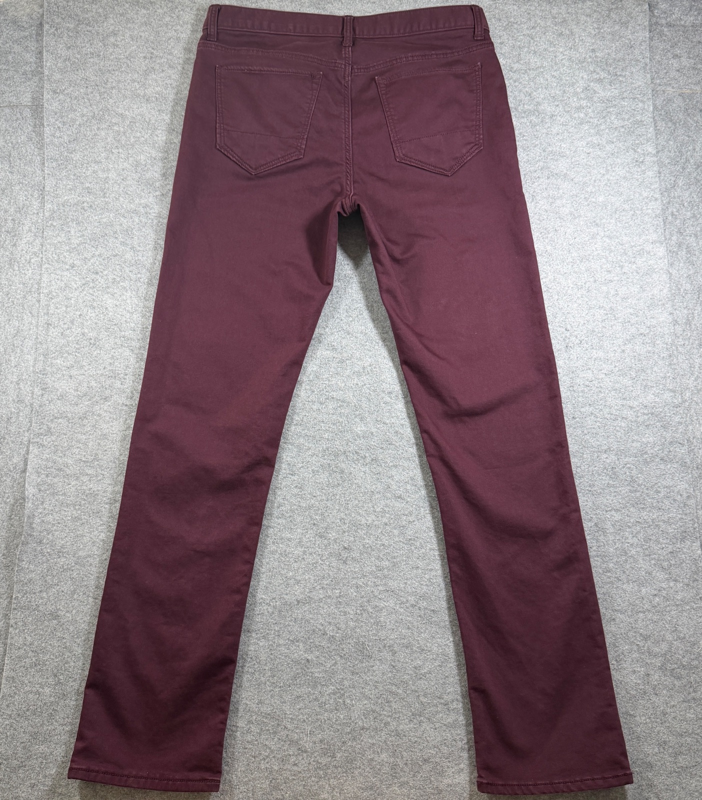 Banana Republic Travel Jeans Mens 34x34 Wine Burgundy Slim Stretch Denim Pants thumbnail 2