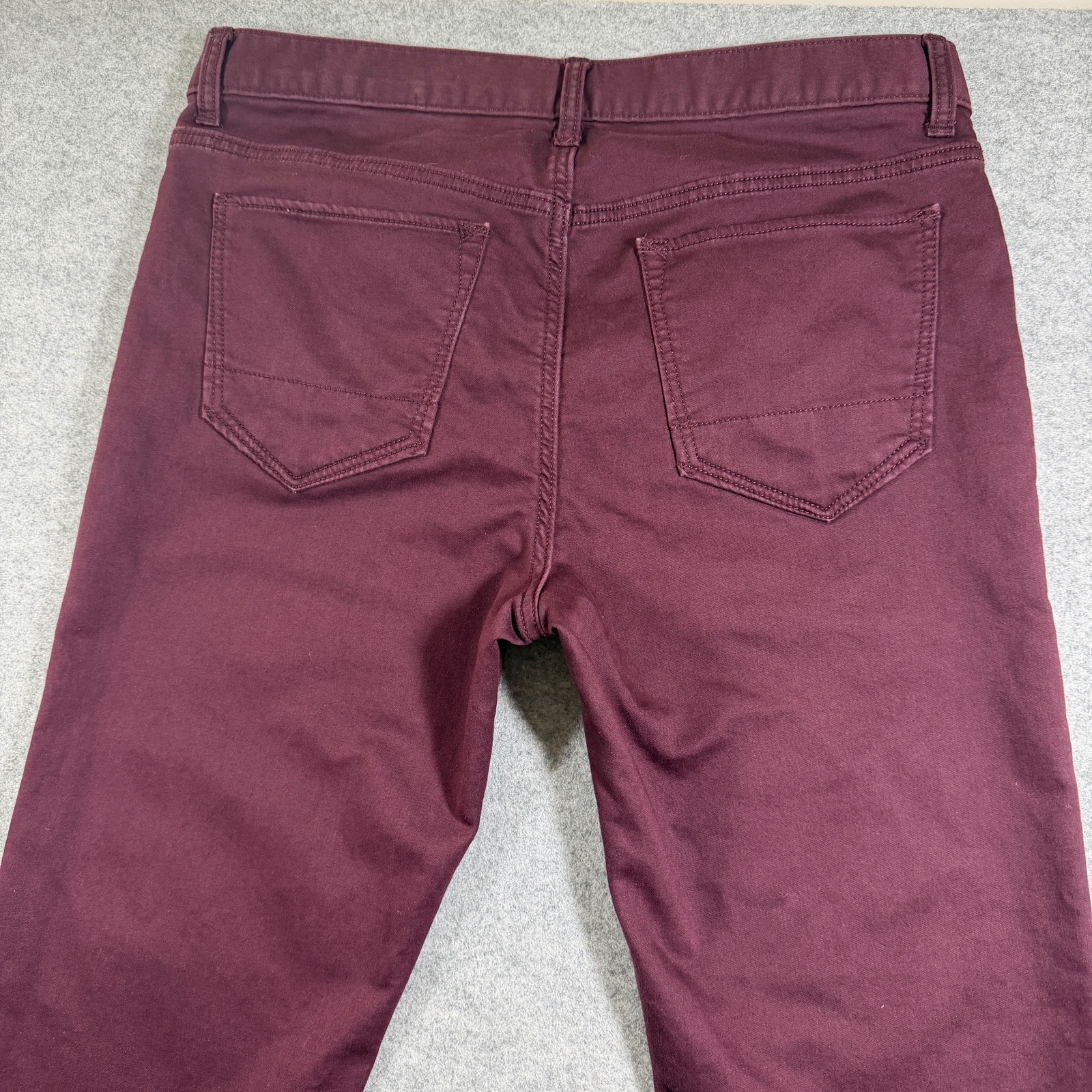 Banana Republic Travel Jeans Mens 34x34 Wine Burgundy Slim Stretch Denim Pants thumbnail 3