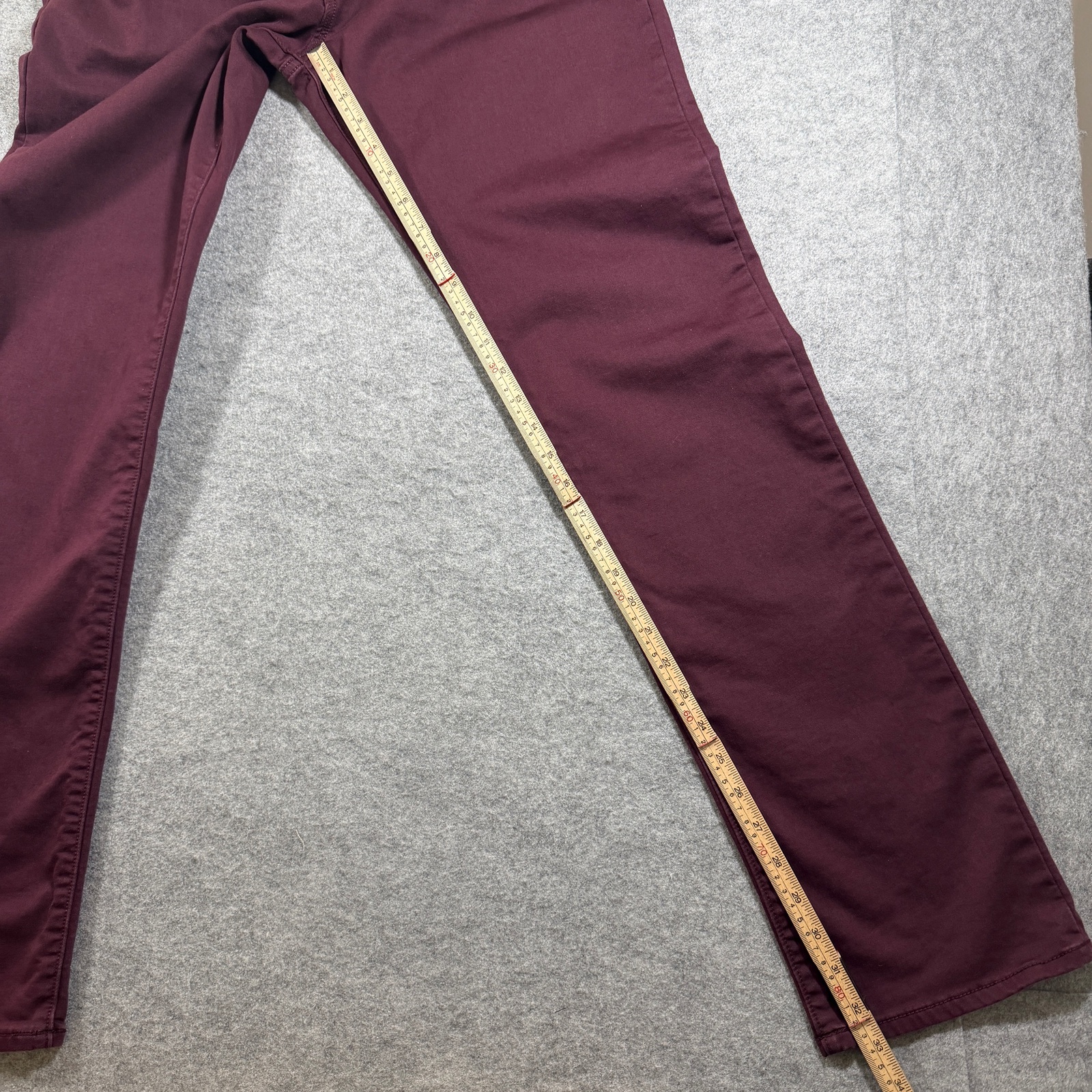Banana Republic Travel Jeans Mens 34x34 Wine Burgundy Slim Stretch Denim Pants thumbnail 7