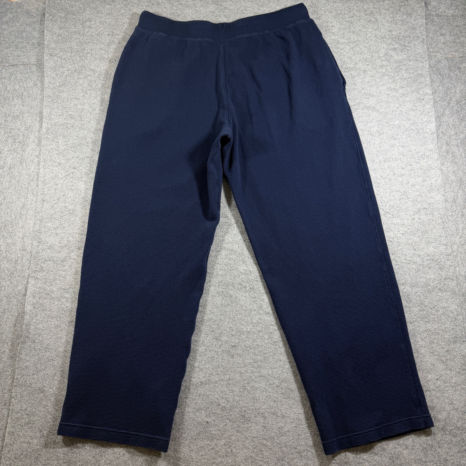 Polo Ralph Lauren Waffle Thermal Pants Mens L Navy Drawstring Cotton Lounge thumbnail 2