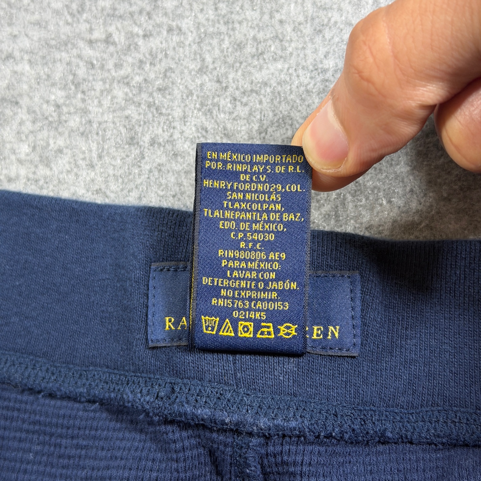 Polo Ralph Lauren Waffle Thermal Pants Mens L Navy Drawstring Cotton Lounge thumbnail 6