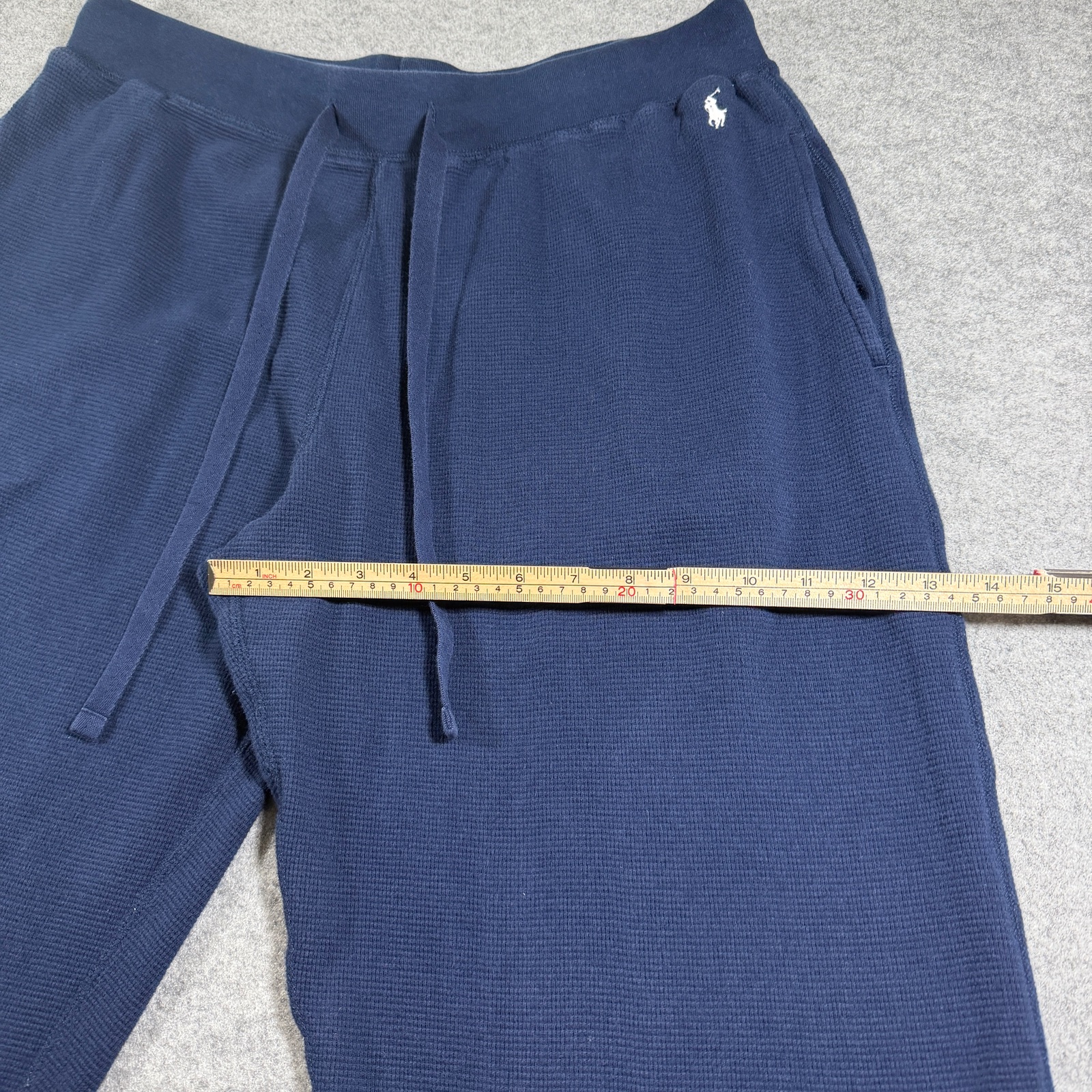 Polo Ralph Lauren Waffle Thermal Pants Mens L Navy Drawstring Cotton Lounge thumbnail 9