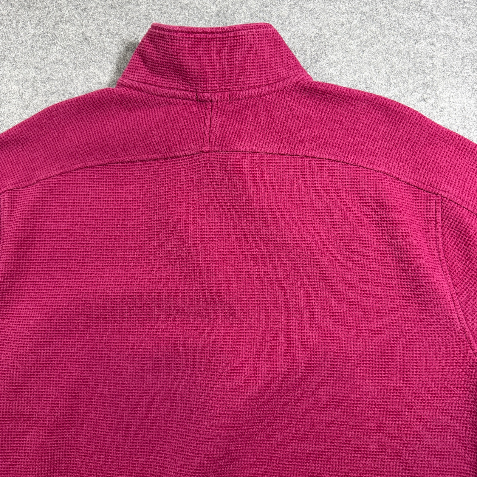Vintage J.Crew Oarsmen 1/4 Zip Pullover Mens L Pink Waffle Knit Cotton Preppy thumbnail 5