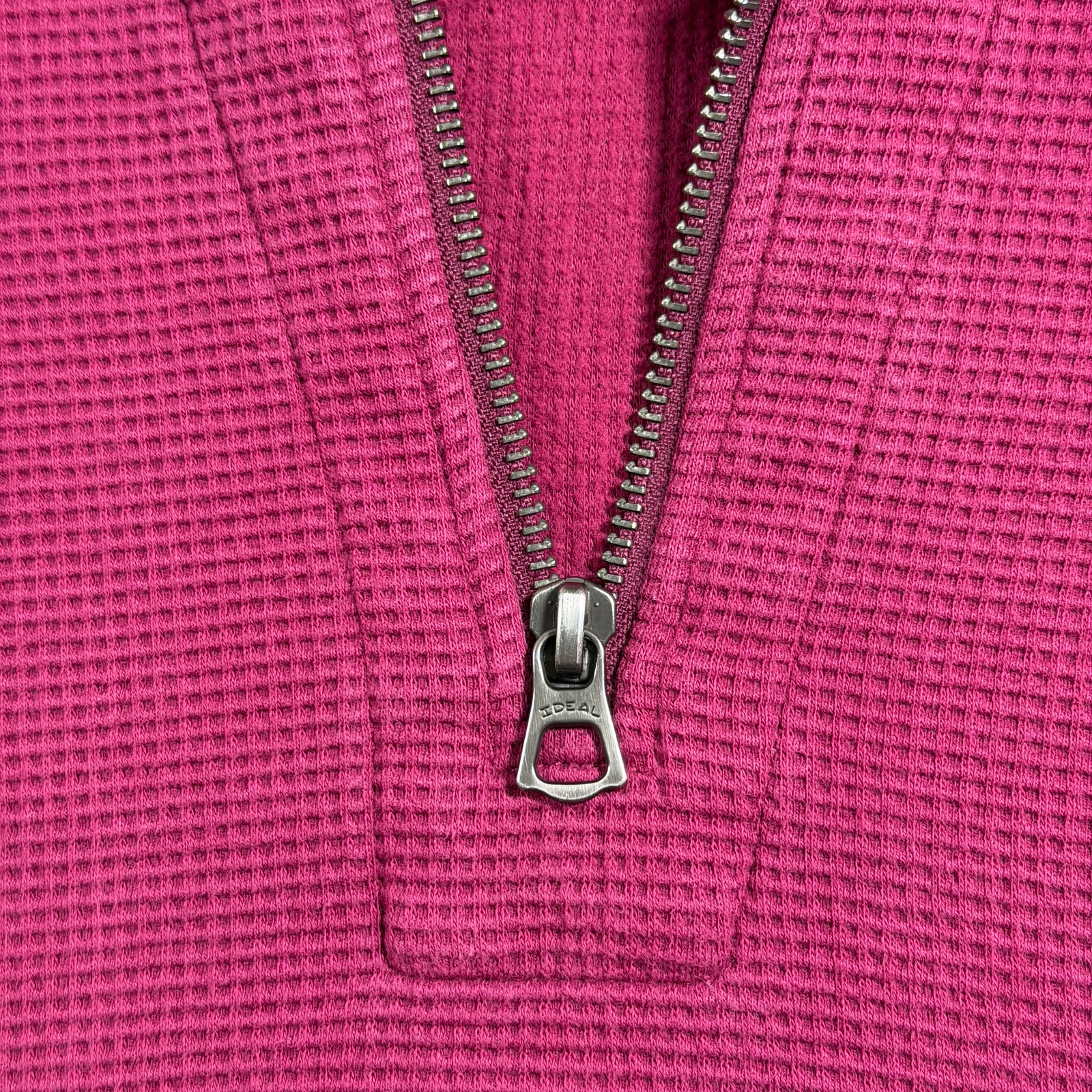 Vintage J.Crew Oarsmen 1/4 Zip Pullover Mens L Pink Waffle Knit Cotton Preppy thumbnail 9
