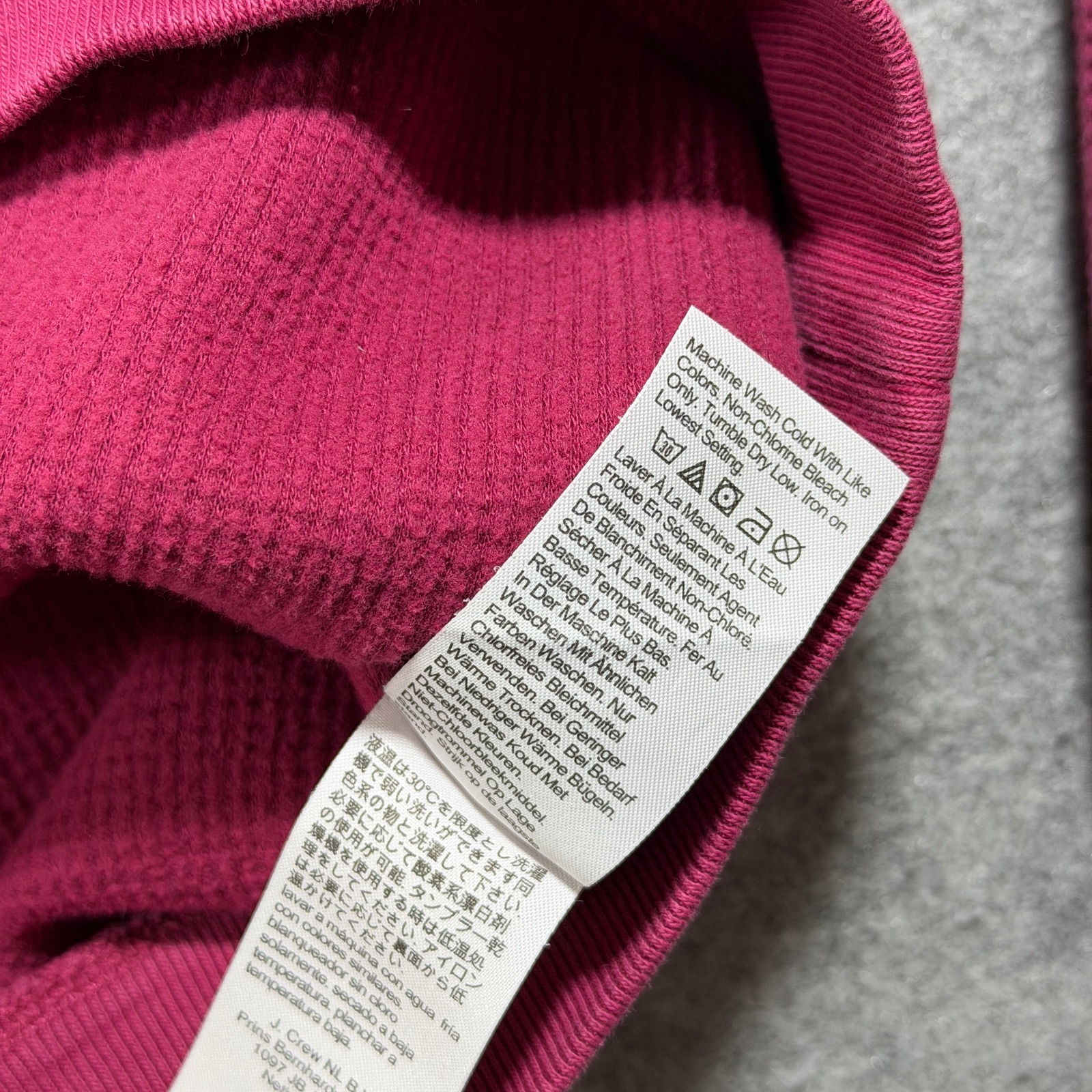 Vintage J.Crew Oarsmen 1/4 Zip Pullover Mens L Pink Waffle Knit Cotton Preppy thumbnail 12