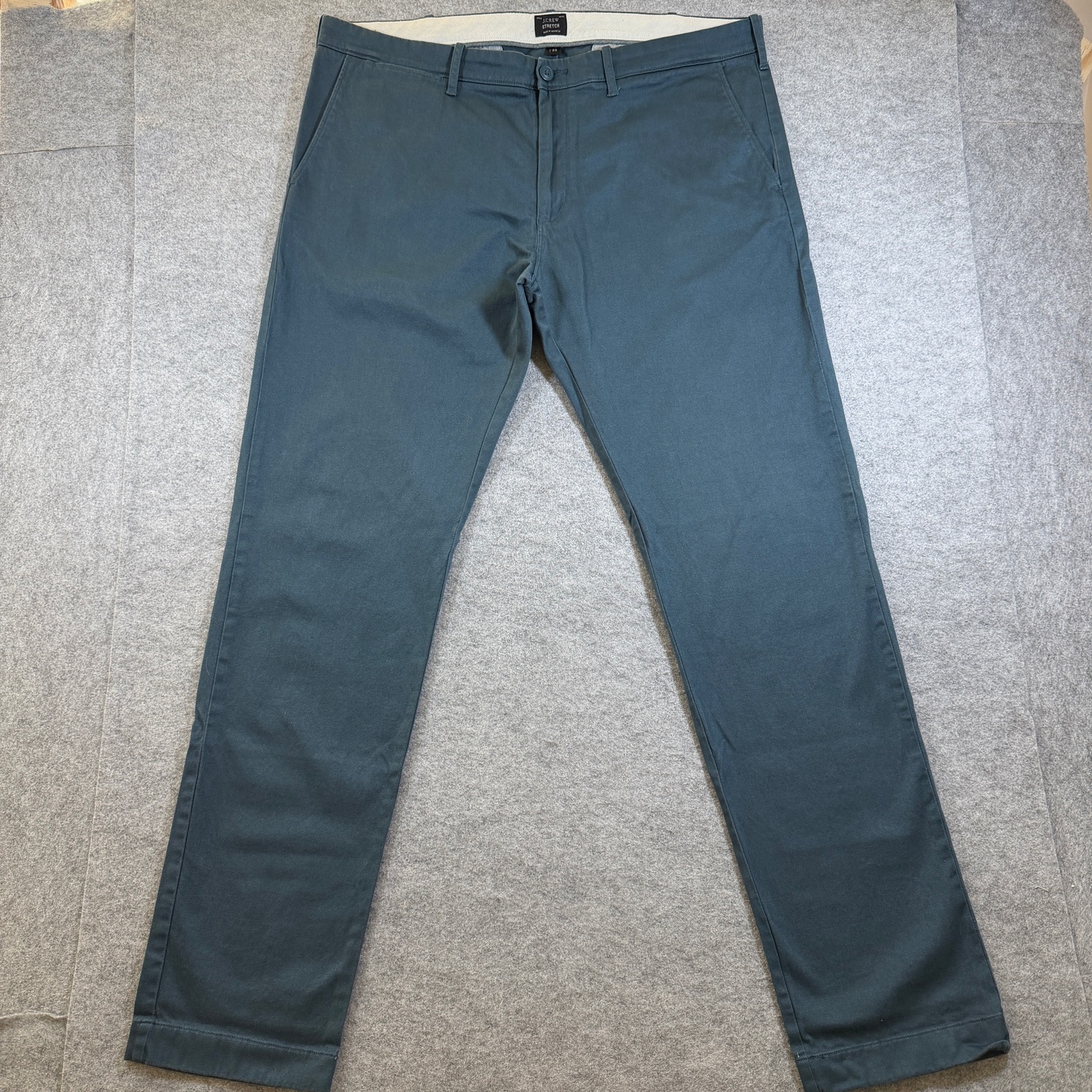 J.Crew 484 Chino Pants Mens 38x34 Slate Blue Slim Fit Stretch Cotton Preppy