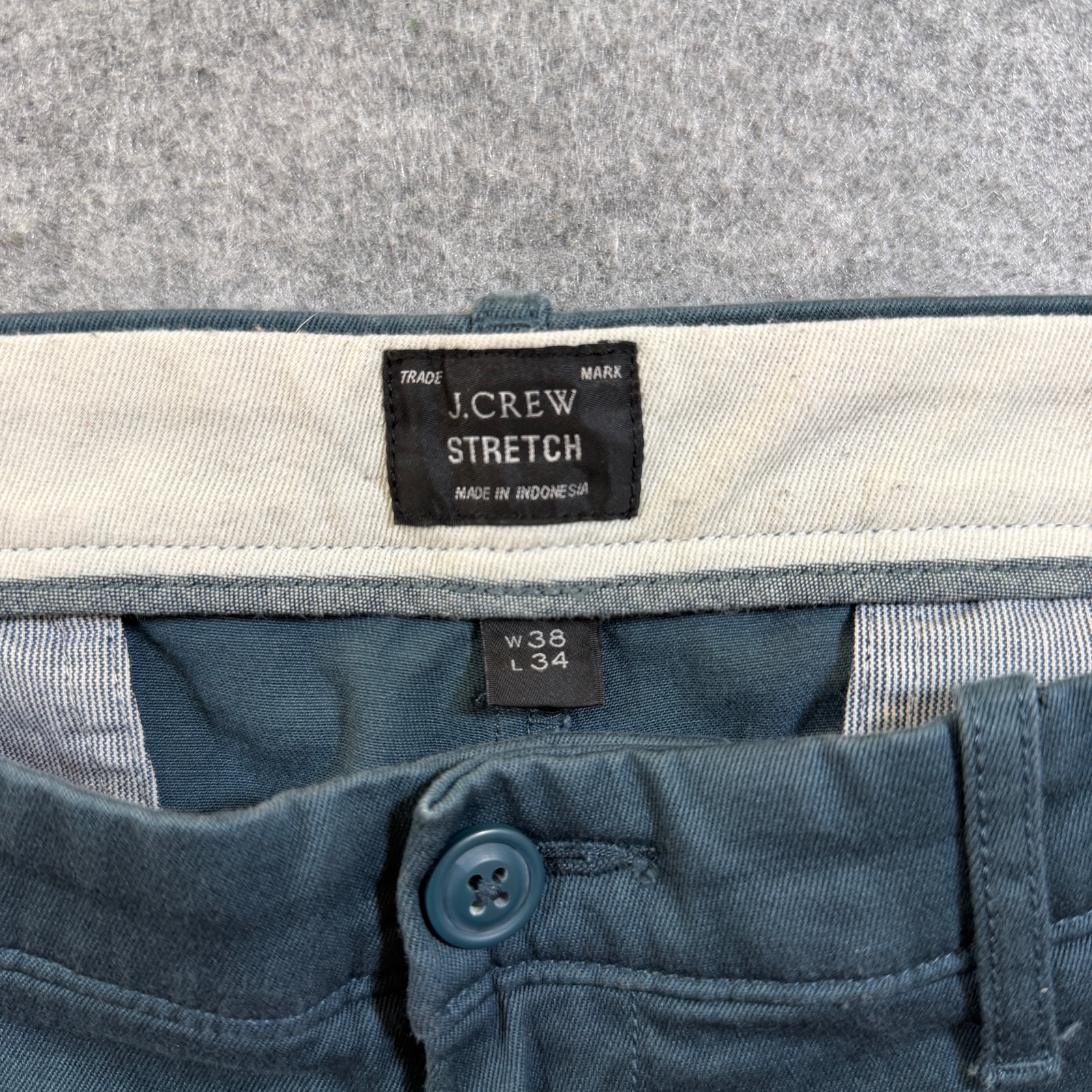 J.Crew 484 Chino Pants Mens 38x34 Slate Blue Slim Fit Stretch Cotton Preppy thumbnail 5