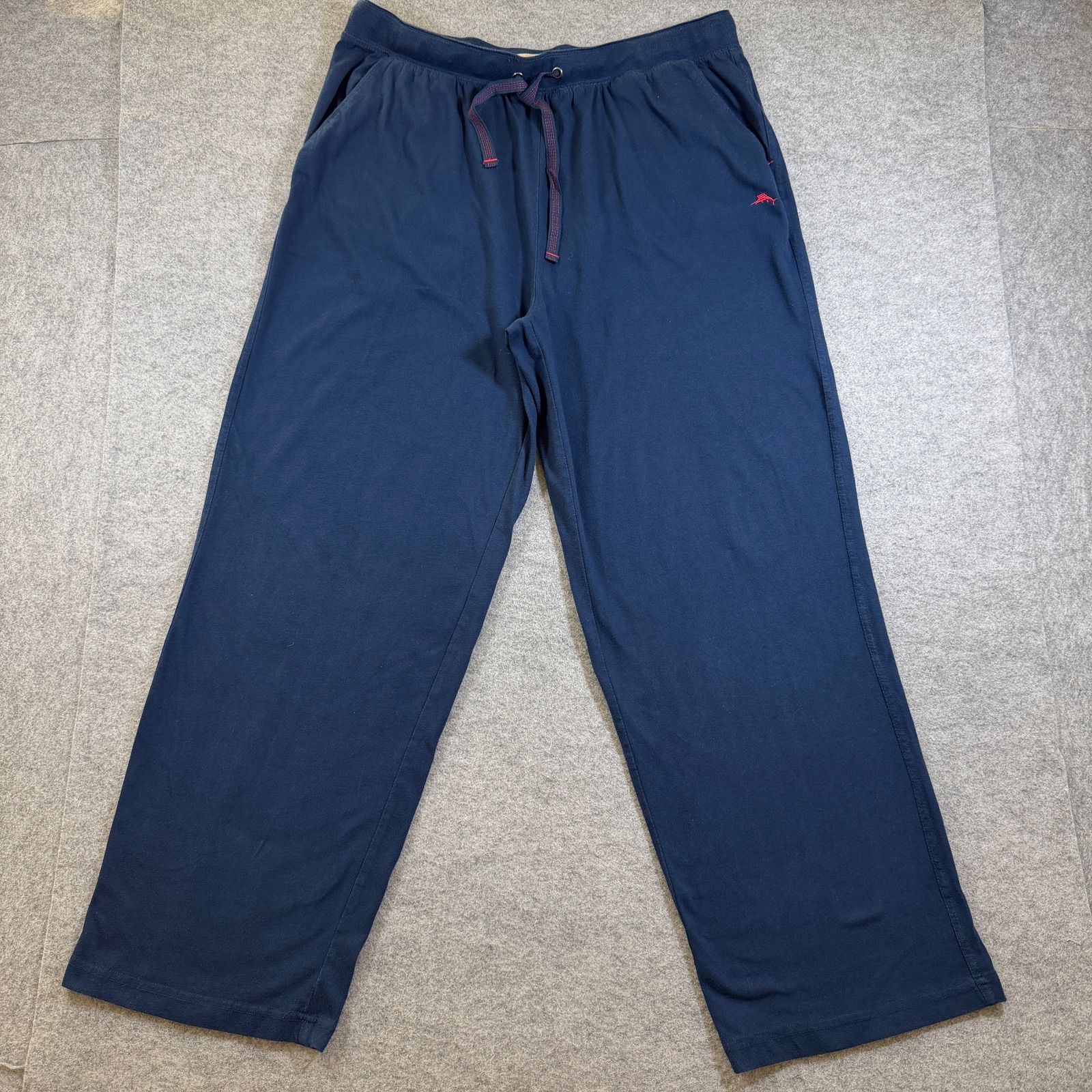 Tommy Bahama Sweatpants Mens L Navy Marlin Logo Drawstring Lounge Relaxed Fit