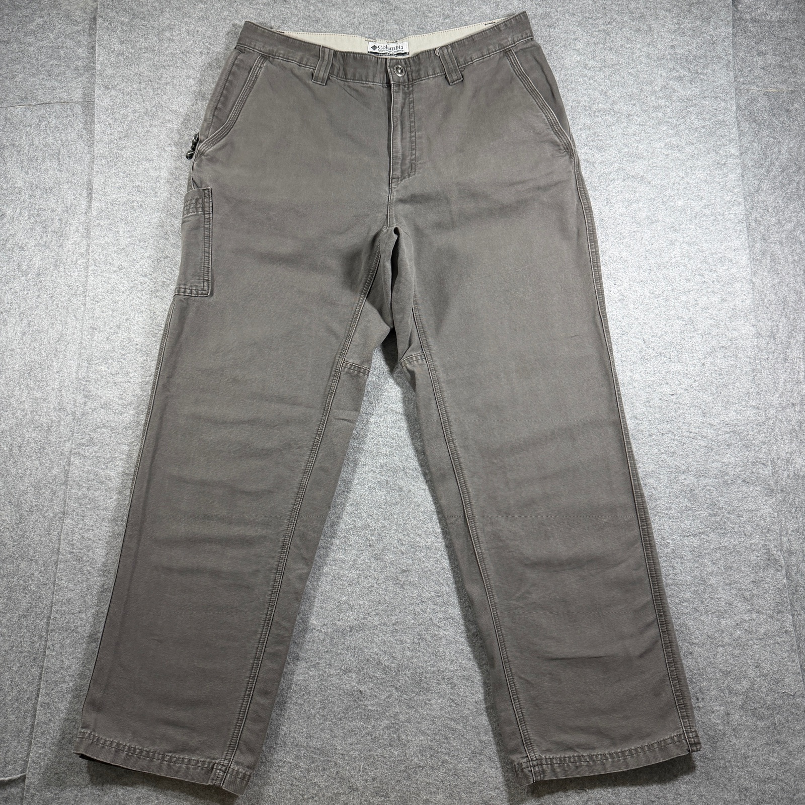 Columbia Ripstop Carpenter Pants Mens 34 Gray Utility Cargo Outdoor Workwear