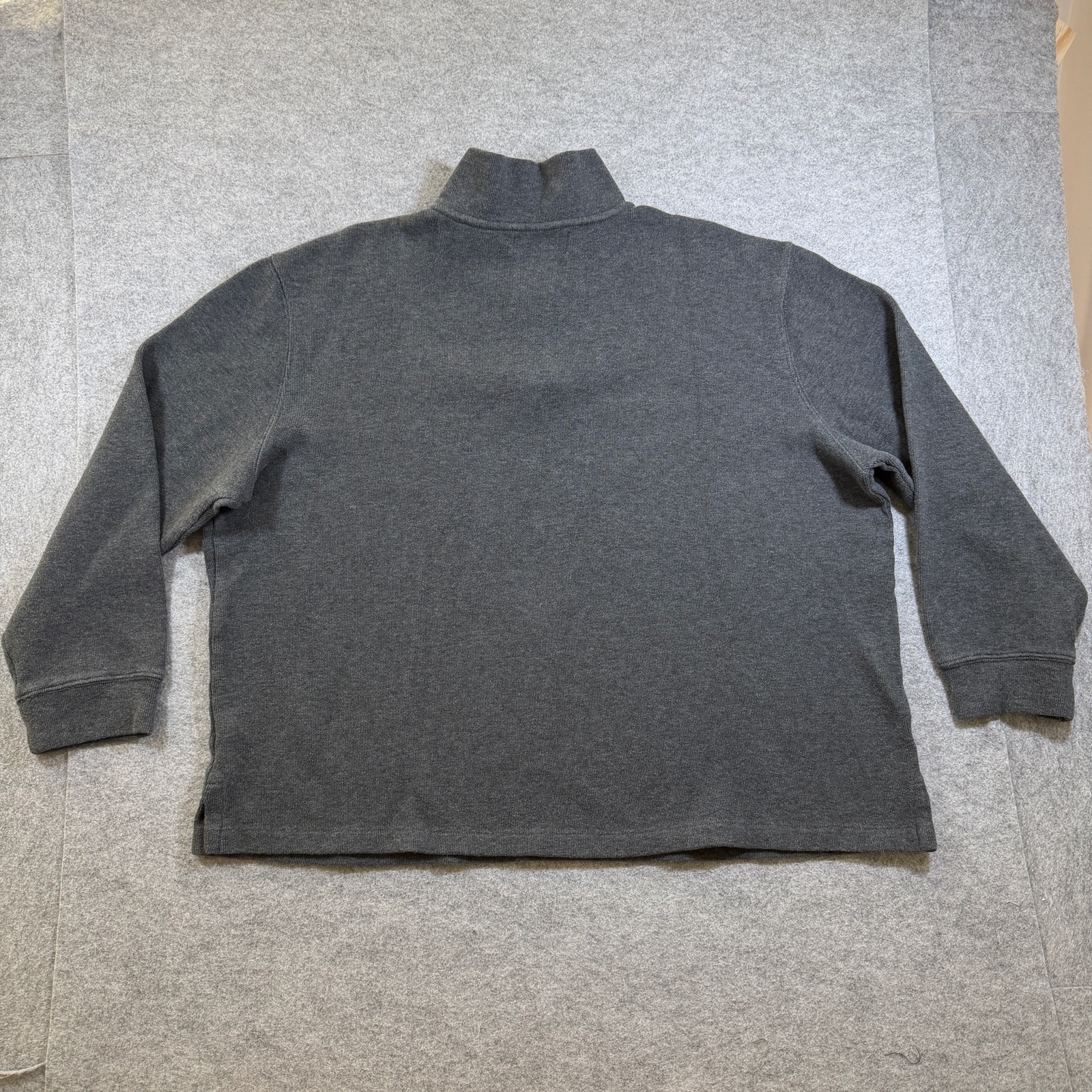 Vintage 90s Polo Ralph Lauren 1/4 Zip Sweater Mens XXL Gray Cotton Ribbed Preppy thumbnail 2