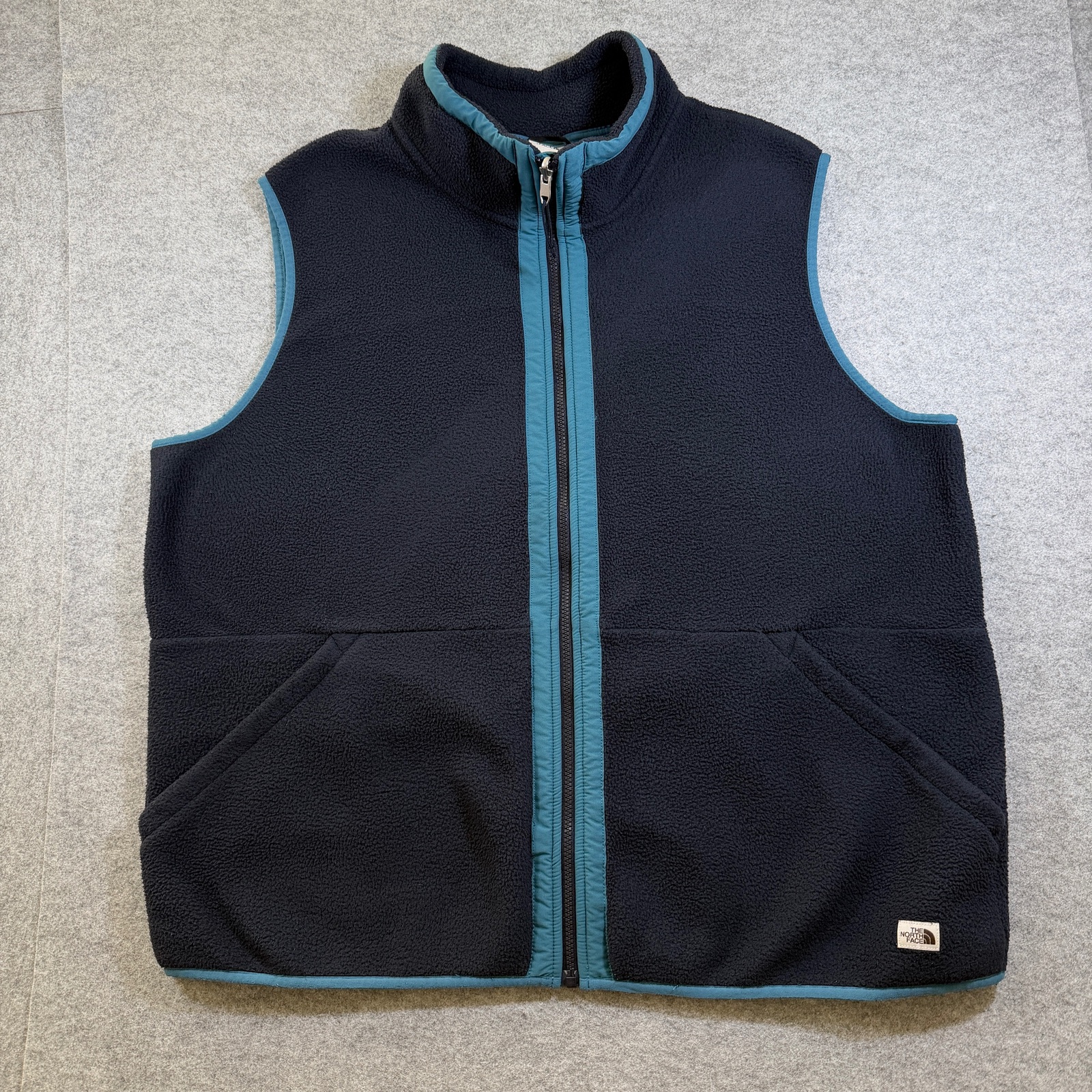 The North Face Carbondale Sherpa Fleece Vest Mens XXL Navy Full Zip Hiking