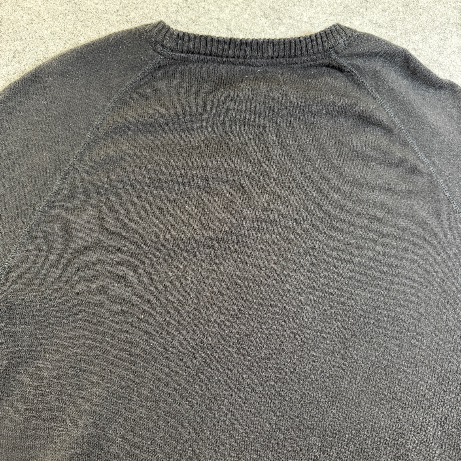 Eddie Bauer Merino Wool Sweater Mens L Black Gray Waffle Knit Raglan Crewneck thumbnail 10