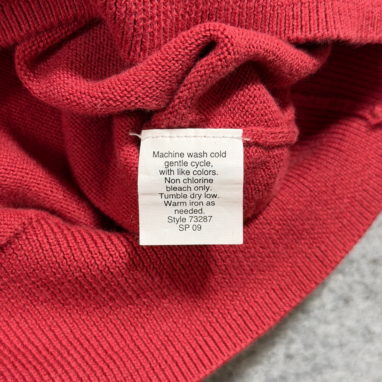J.Crew V-Neck Knit Sweater Mens L Orange Red Cotton Preppy Classic Pullover thumbnail 9