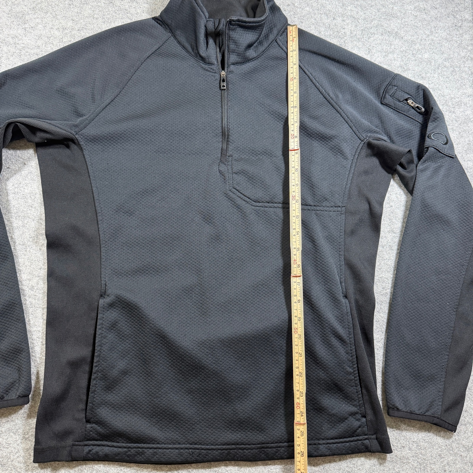 Oakley Waffle Knit 1/4 Zip Pullover Mens M Black Wicking Golf Performance thumbnail 7