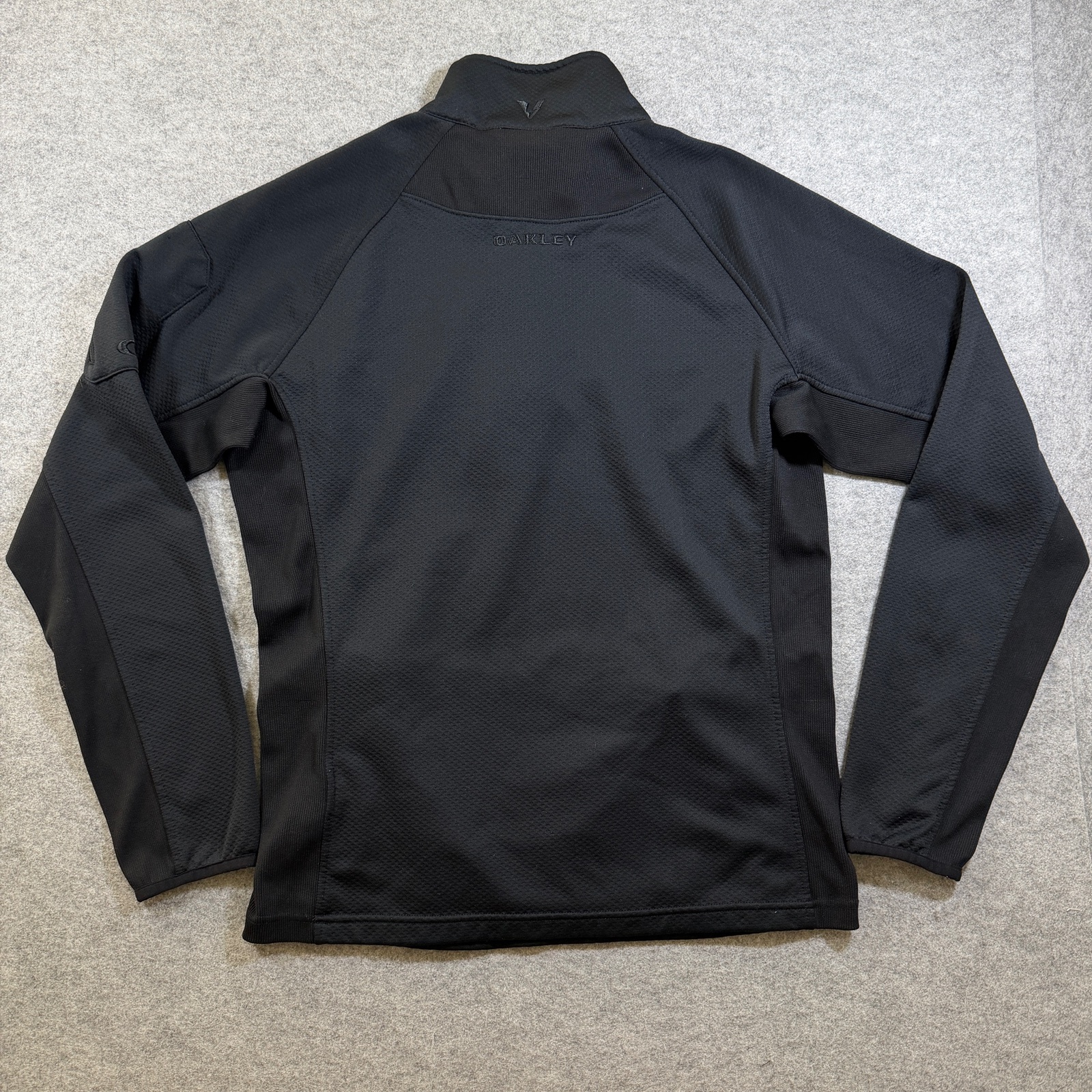 Oakley Waffle Knit 1/4 Zip Pullover Mens M Black Wicking Golf Performance thumbnail 13