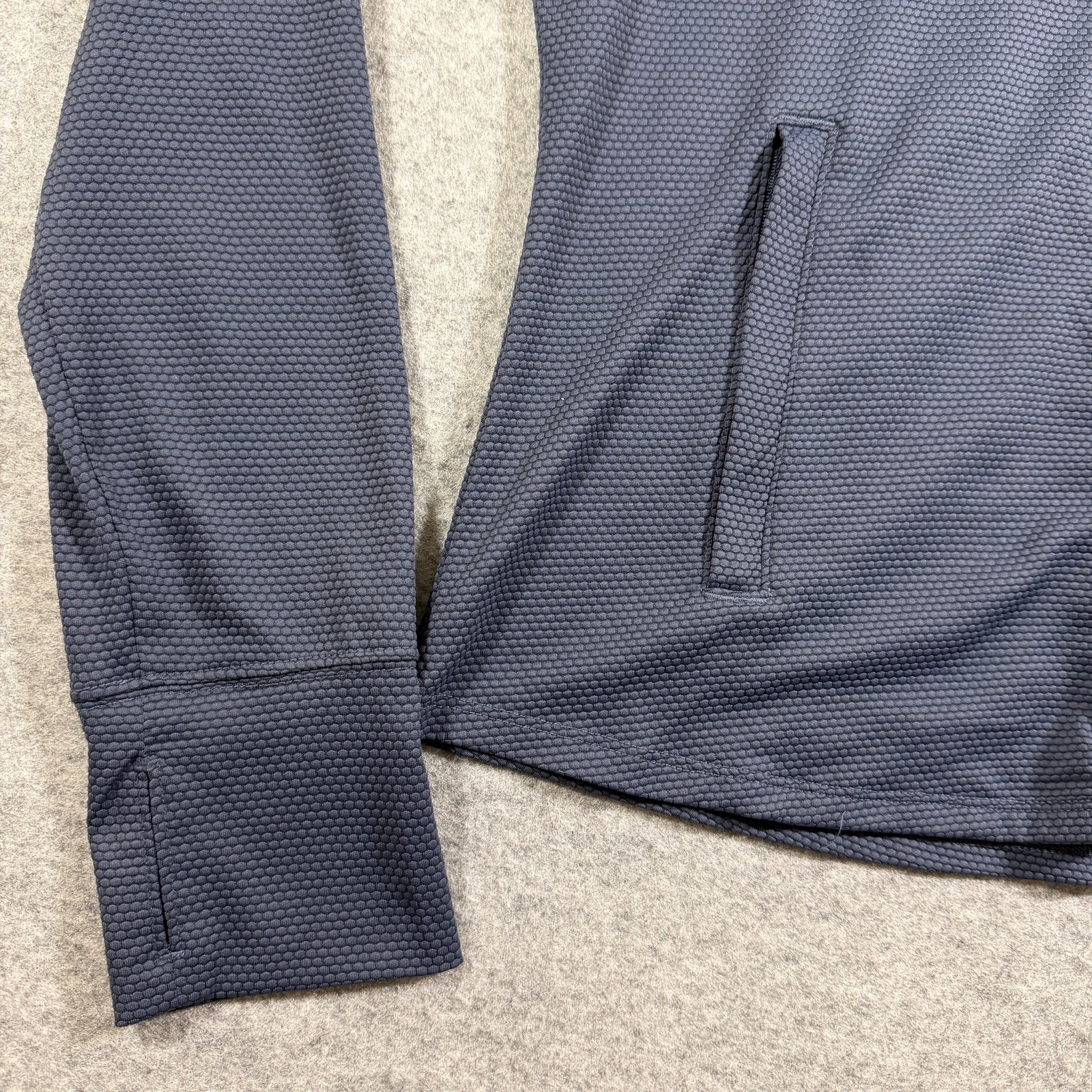 Tommy Bahama Golf Jacket Womens L Navy Stretch Wicking Thumbholes Zip Pockets thumbnail 5