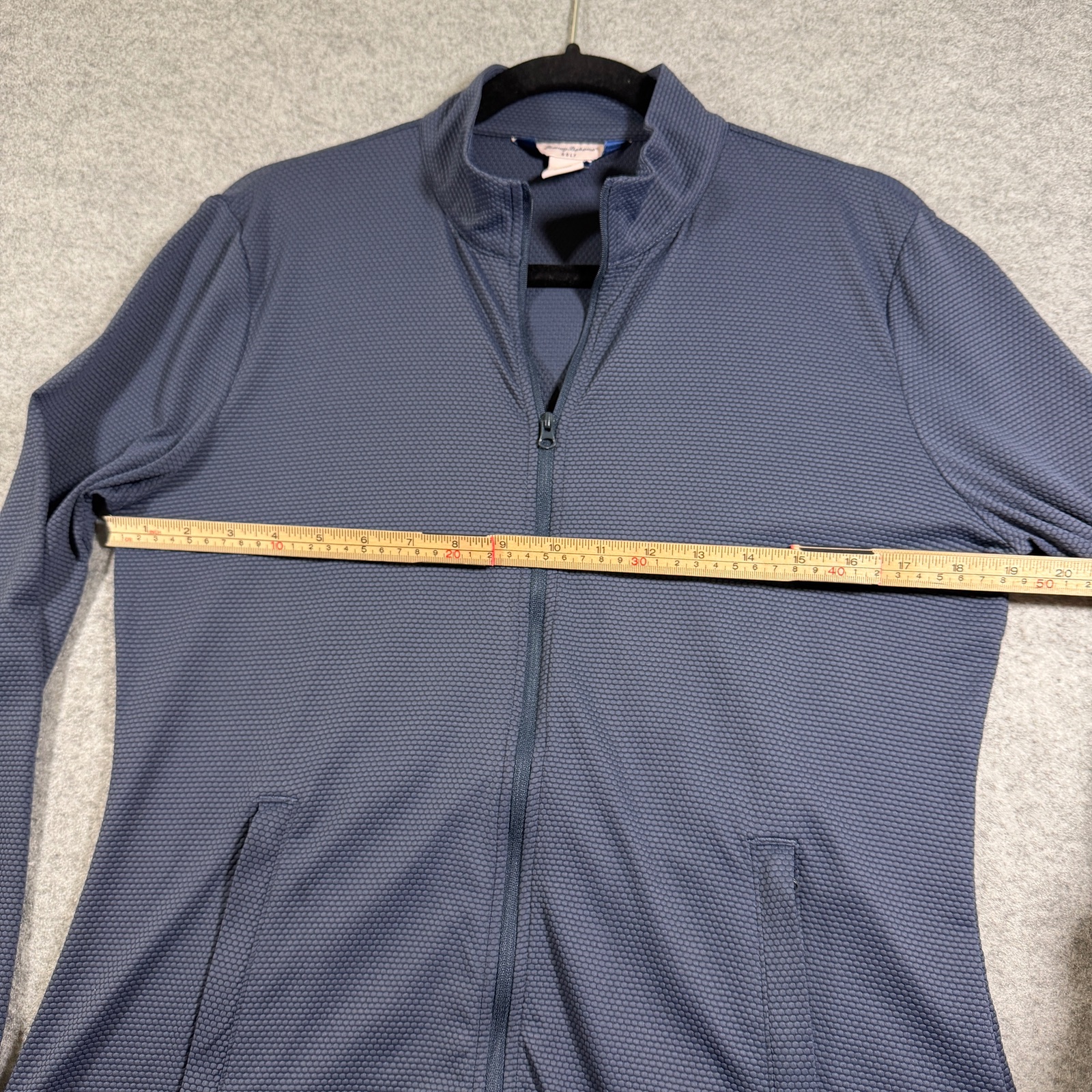 Tommy Bahama Golf Jacket Womens L Navy Stretch Wicking Thumbholes Zip Pockets thumbnail 6