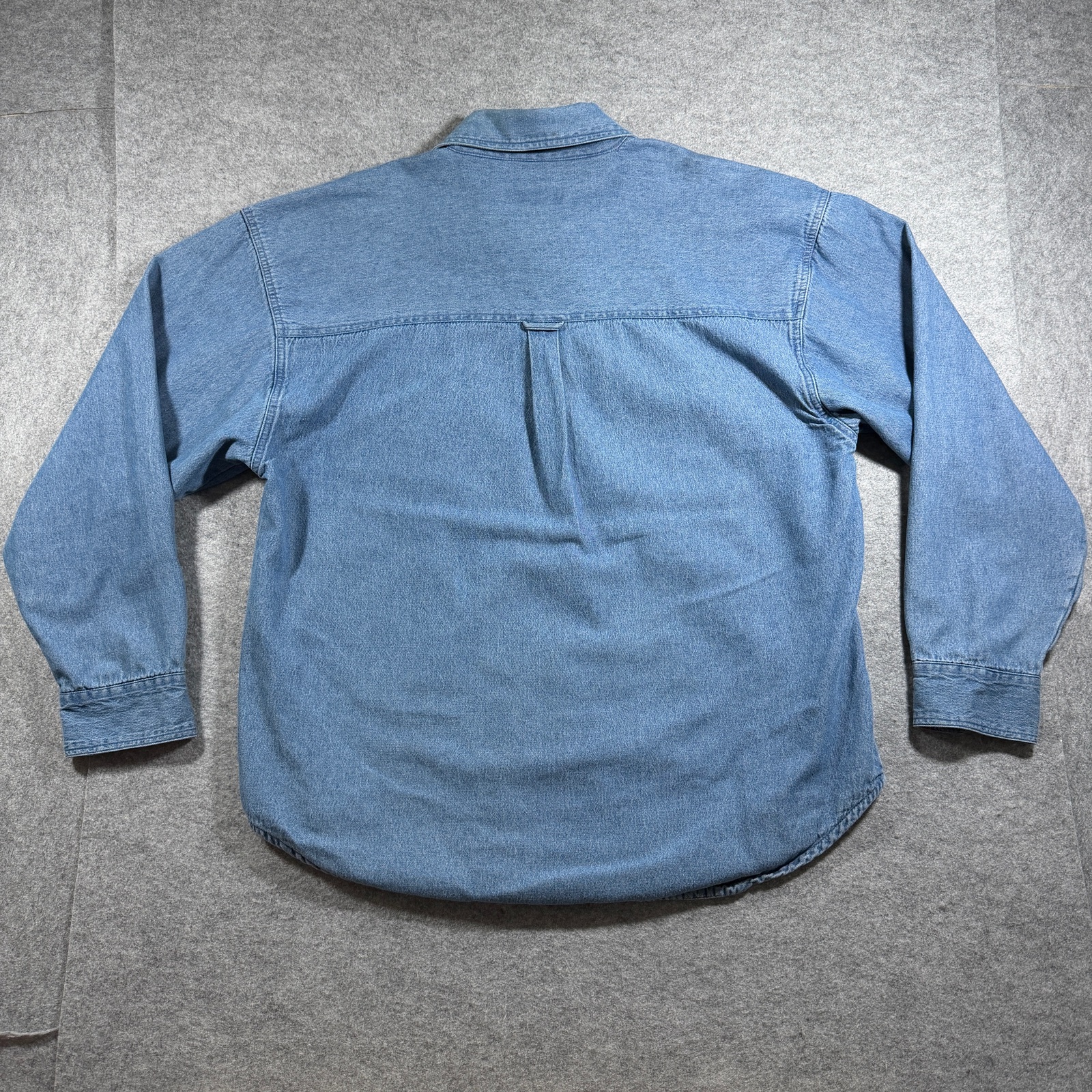 Vintage Open Trails Denim Shirt Jacket Mens XL Blue Flannel Lined Button Up thumbnail 2