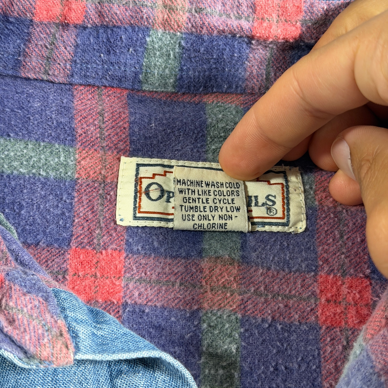 Vintage Open Trails Denim Shirt Jacket Mens XL Blue Flannel Lined Button Up thumbnail 11