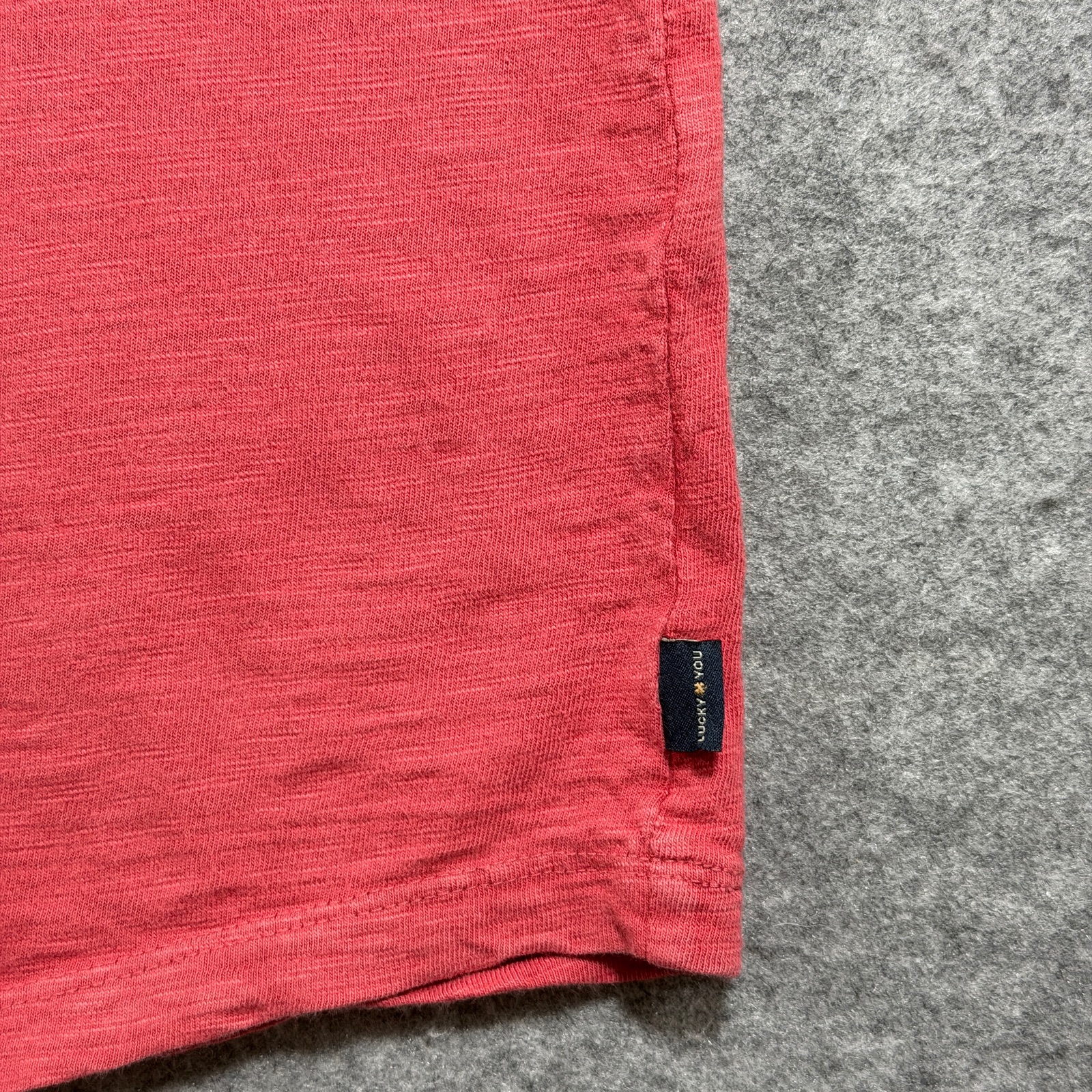 Lucky Brand Knit Henley Shirt Mens XXL Coral Cotton 3 Button Short Sleeve Casual thumbnail 5