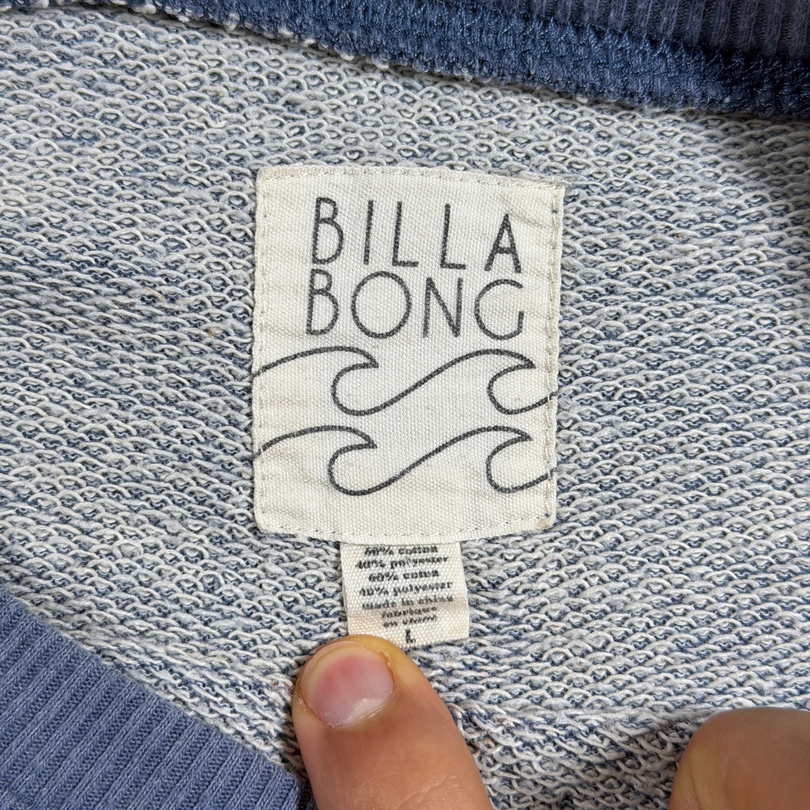 Billabong Gypsy Soul Sweatshirt Womens L Faded Blue Eagle Graphic Raglan thumbnail 3