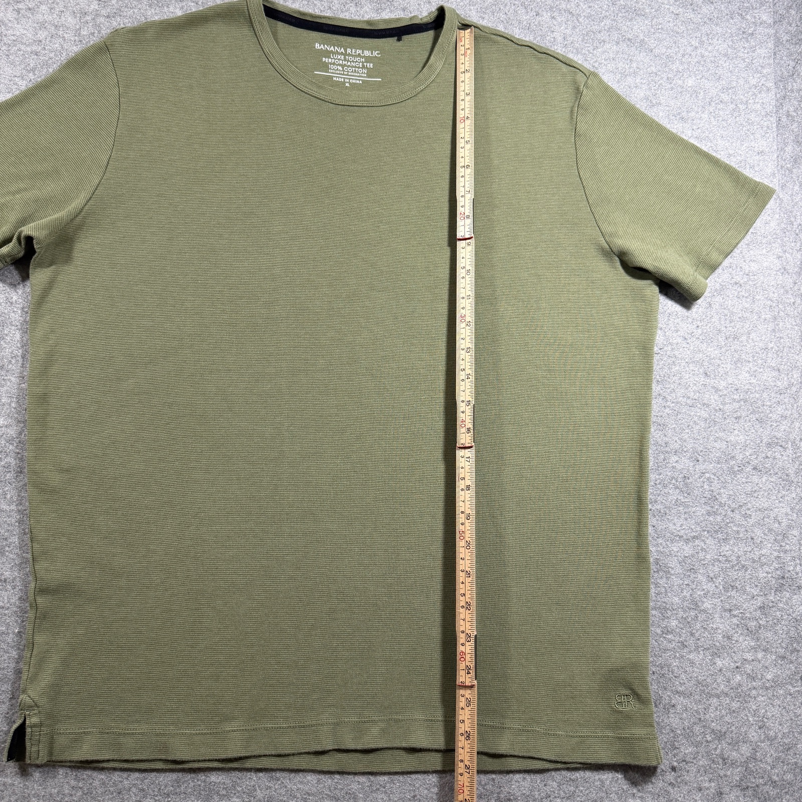 Banana Republic Luxe Touch Performance Tee Mens XL Olive Green Stretch Cotton thumbnail 7