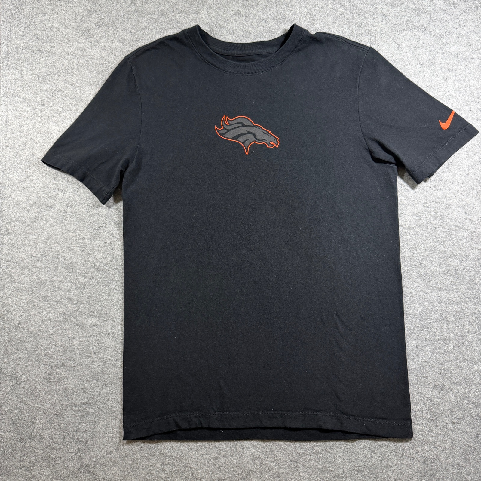 Nike Denver Broncos T Shirt Mens S Black NFL Football Swoosh Cotton Fan Gear