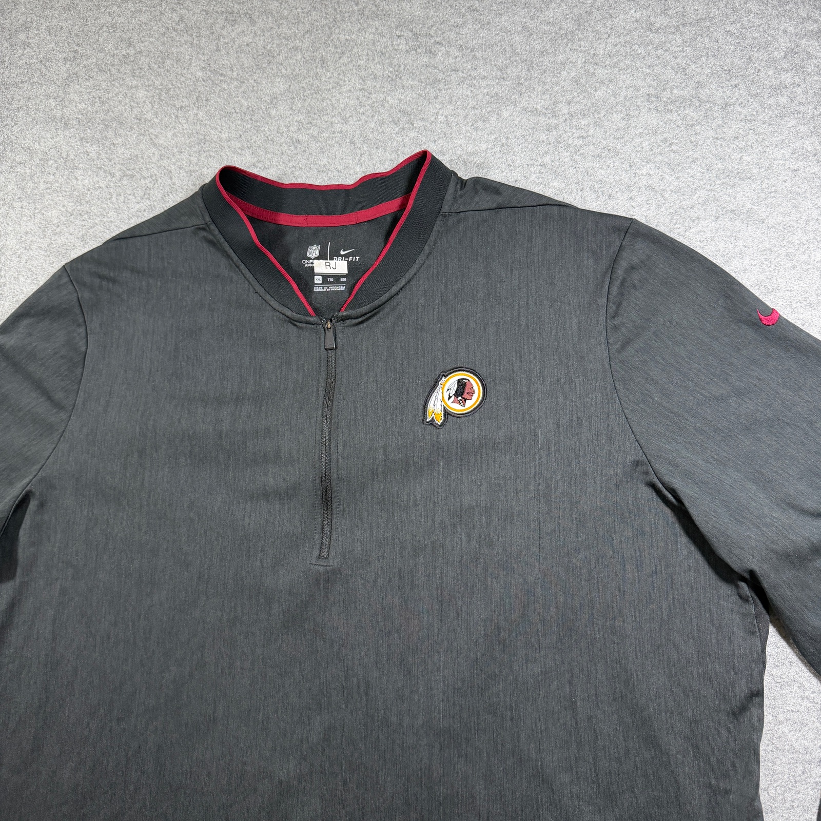 Nike Washington Redskins Quarter Zip Pullover Mens XXL Black NFL Sideline Gear thumbnail 9
