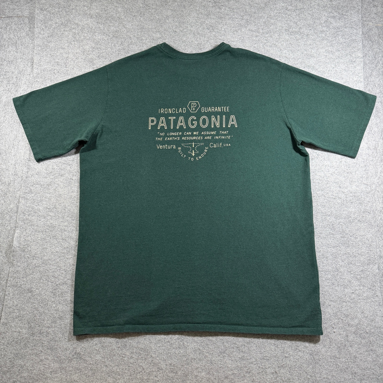 Patagonia Responsibili-Tee Mens XL Dark Green Ironclad Guarantee Graphic Cotton thumbnail 2