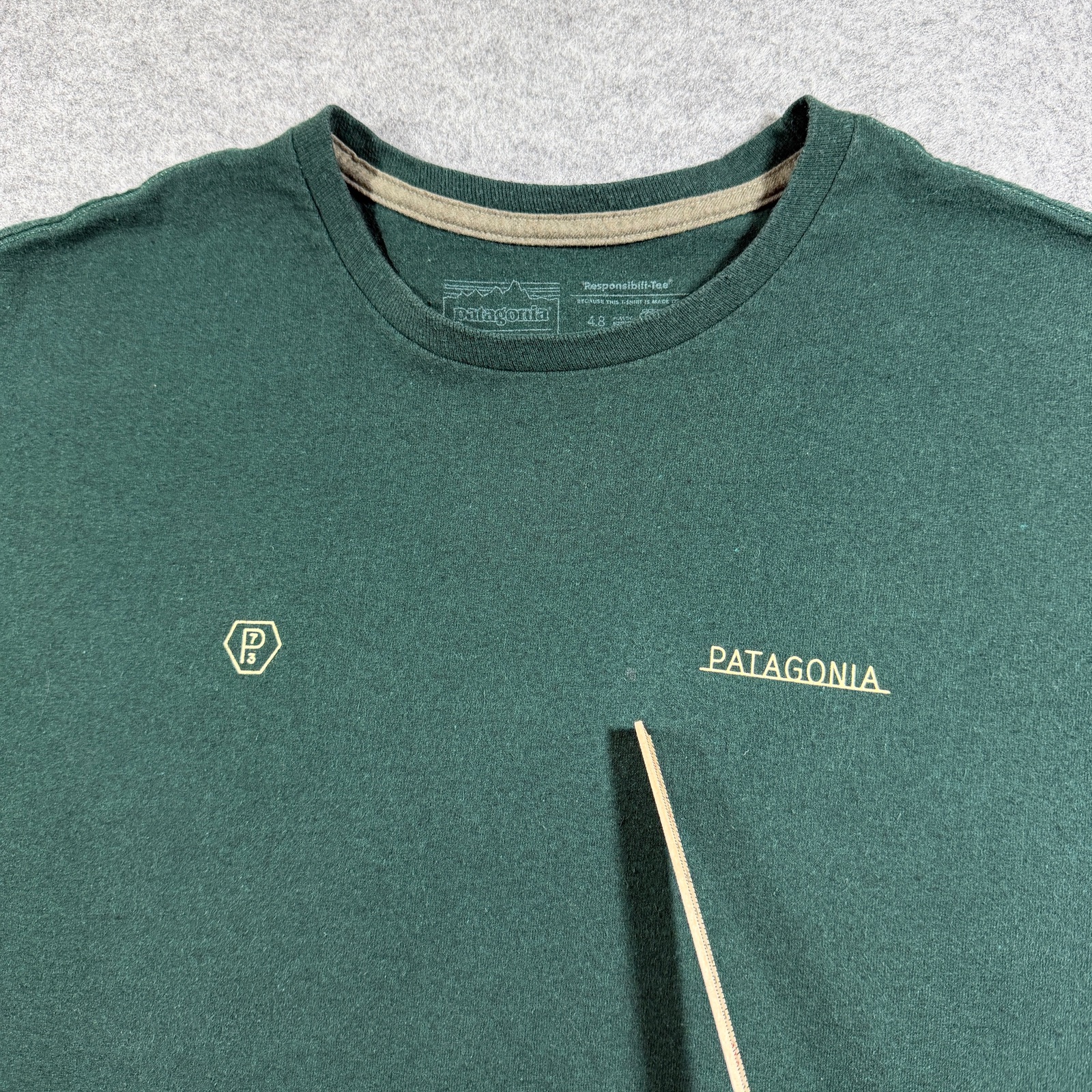 Patagonia Responsibili-Tee Mens XL Dark Green Ironclad Guarantee Graphic Cotton thumbnail 5