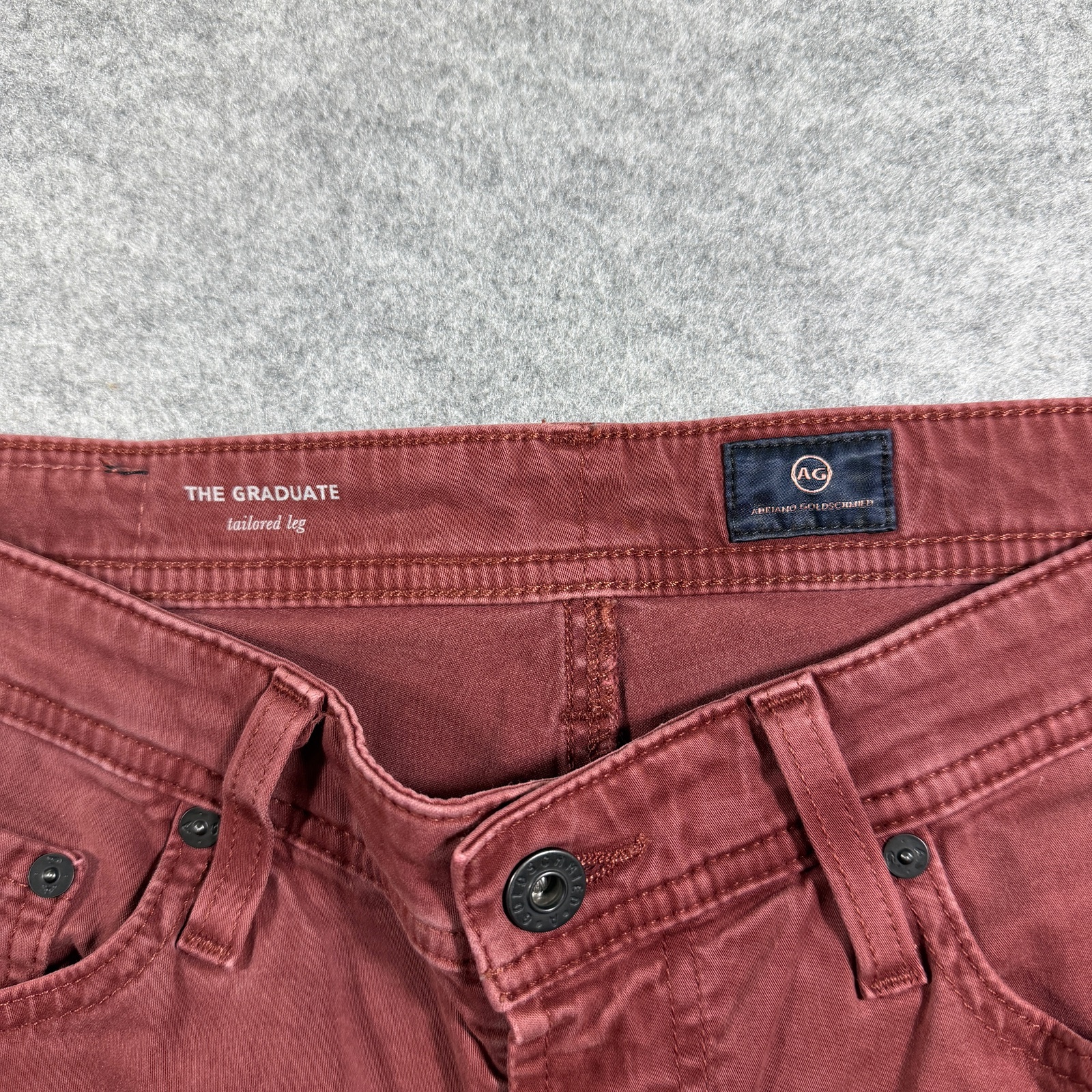 AG Adriano Goldschmied Graduate Pants Mens 31x34 Brick Red Tailored Straight Leg thumbnail 6