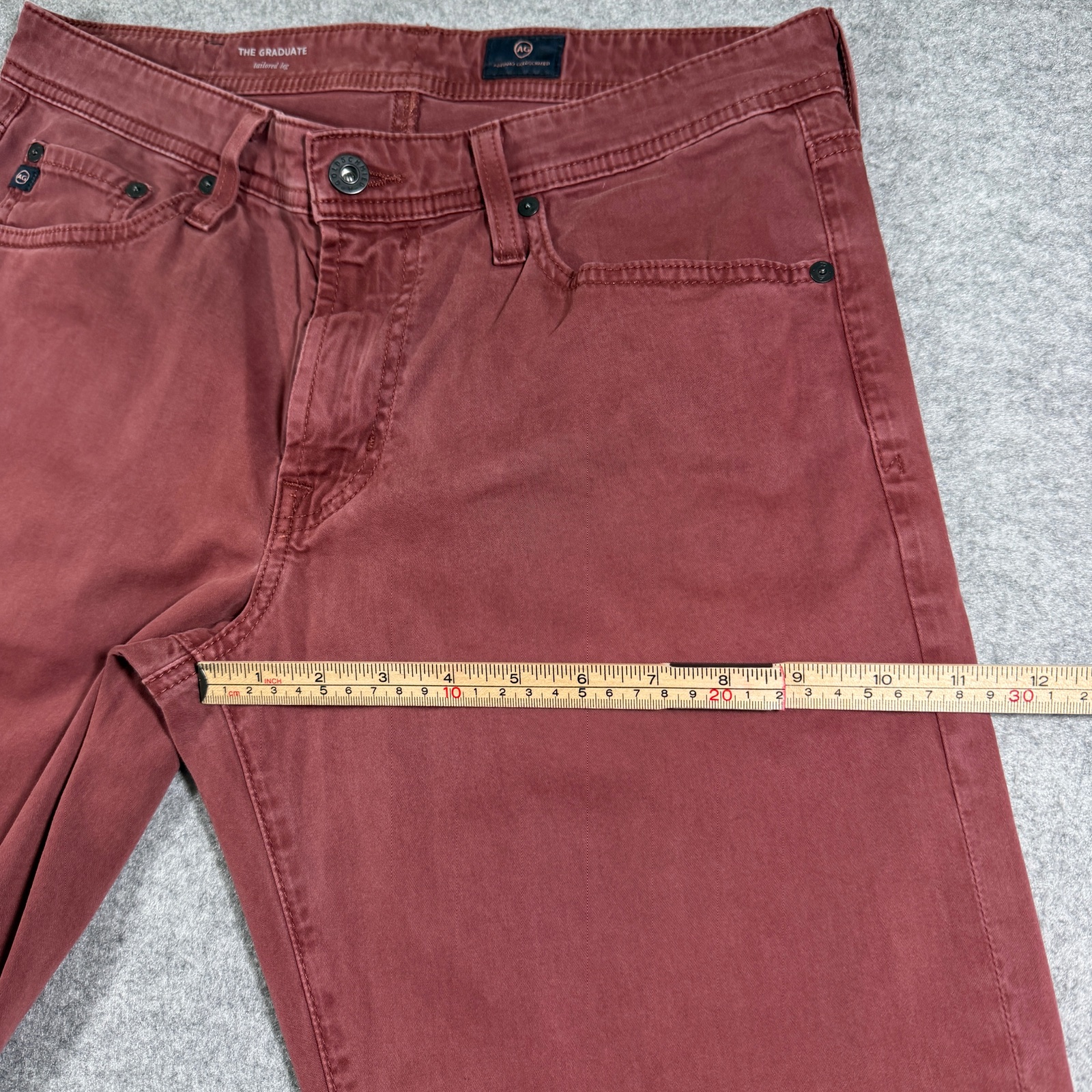 AG Adriano Goldschmied Graduate Pants Mens 31x34 Brick Red Tailored Straight Leg thumbnail 10