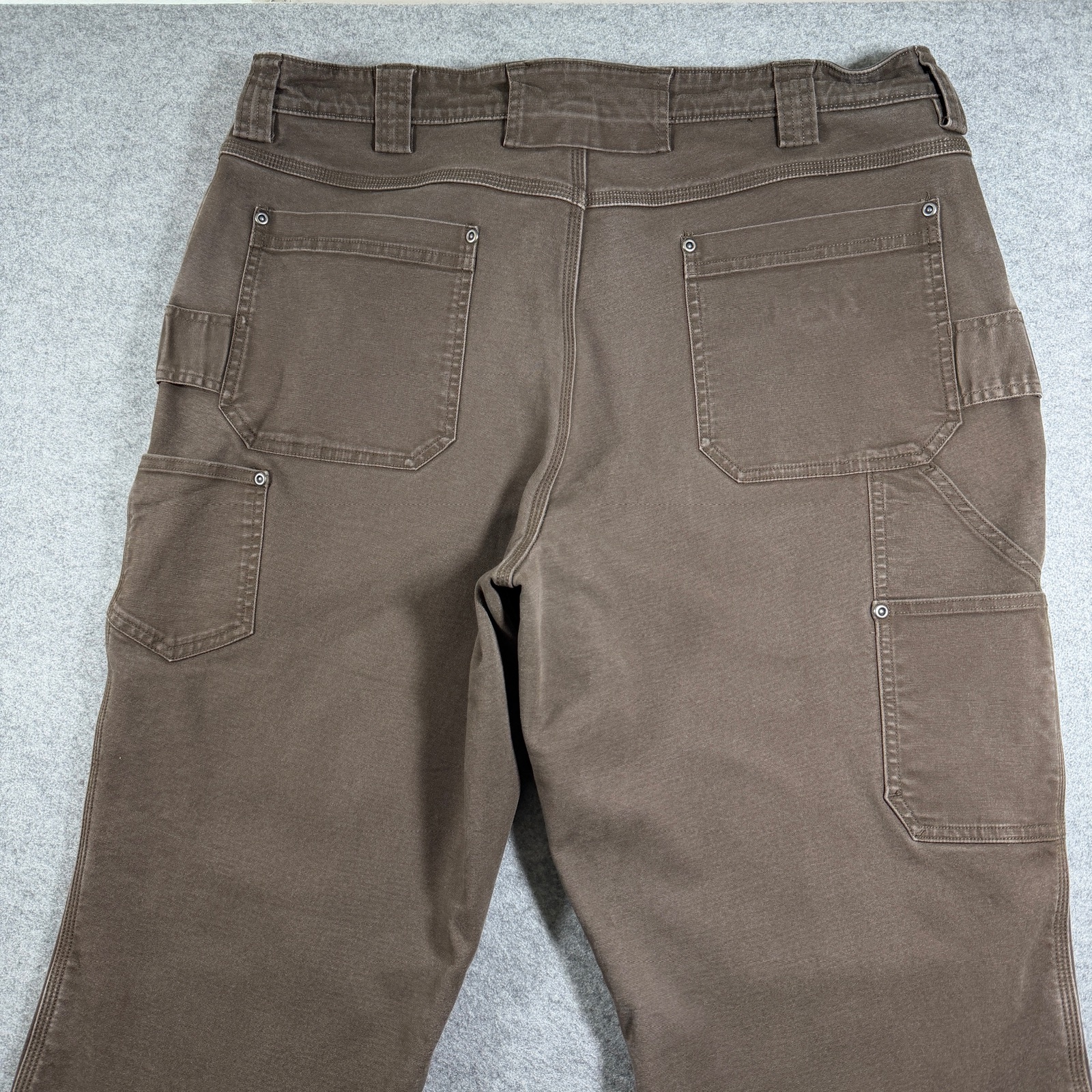 Duluth Trading Co Flex Fire Hose Pants Mens 40x32 Brown Cargo Carpenter Fleece thumbnail 6