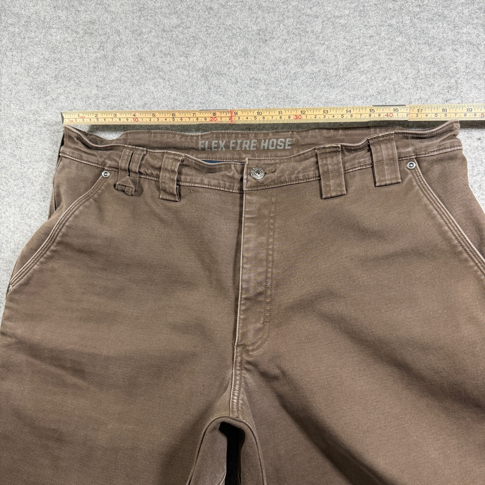 Duluth Trading Co Flex Fire Hose Pants Mens 40x32 Brown Cargo Carpenter Fleece thumbnail 8