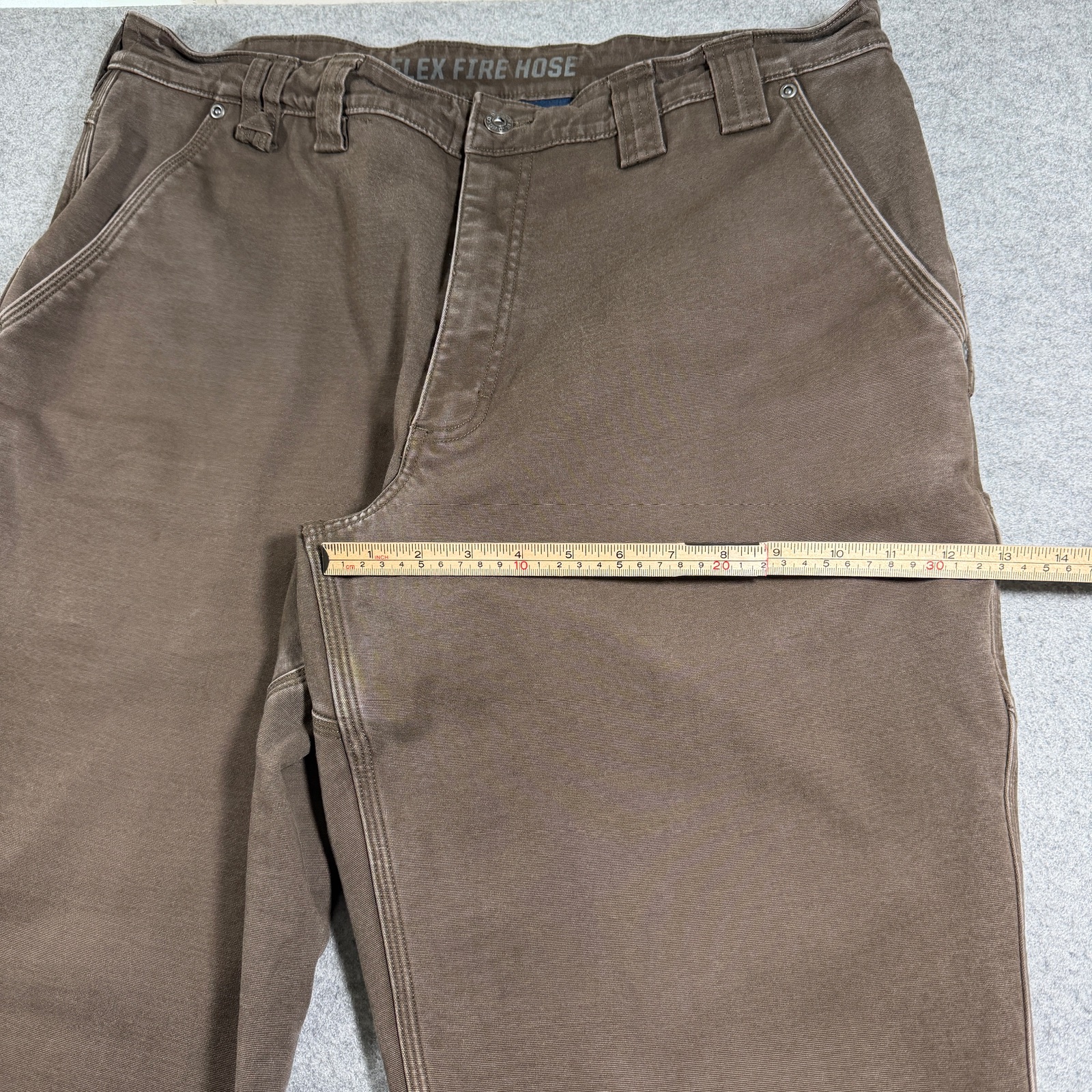 Duluth Trading Co Flex Fire Hose Pants Mens 40x32 Brown Cargo Carpenter Fleece thumbnail 10