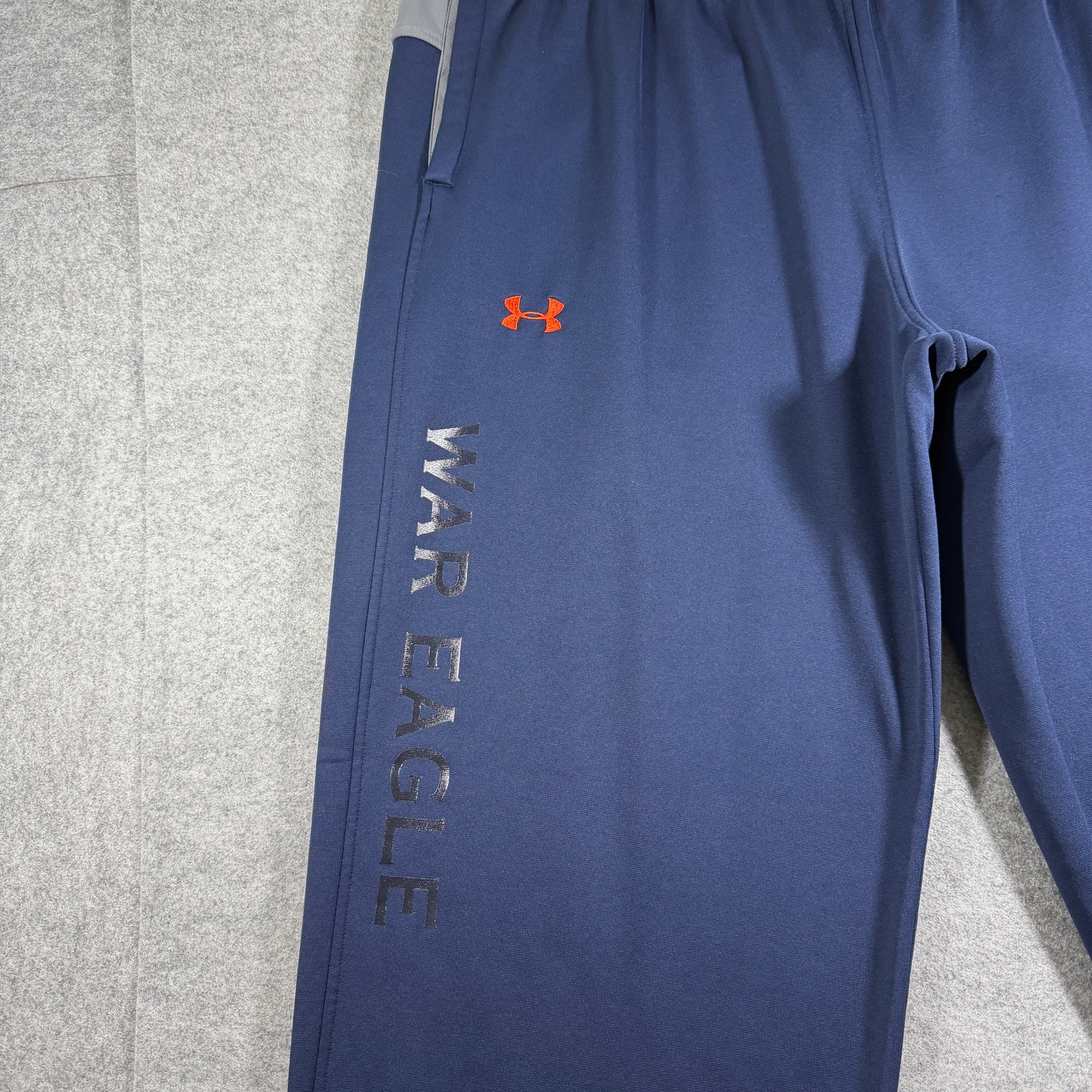 Under Armour Auburn Tigers Sweatpants Mens XXL Navy War Eagle Fleece Drawstring thumbnail 3