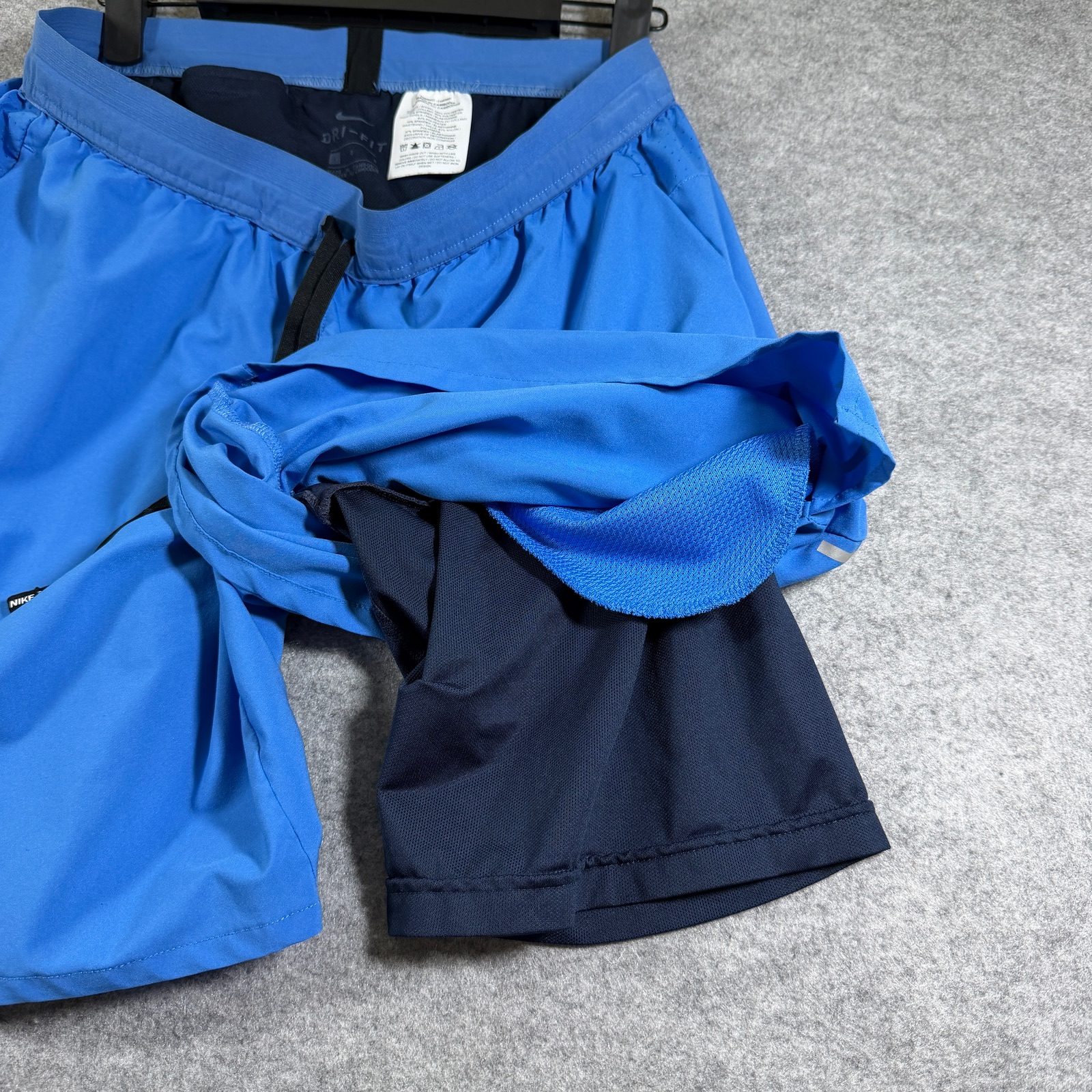Nike Flex Stride Running Shorts Mens L Blue 2-In-1 Built-In Liner Zip Pockets thumbnail 4