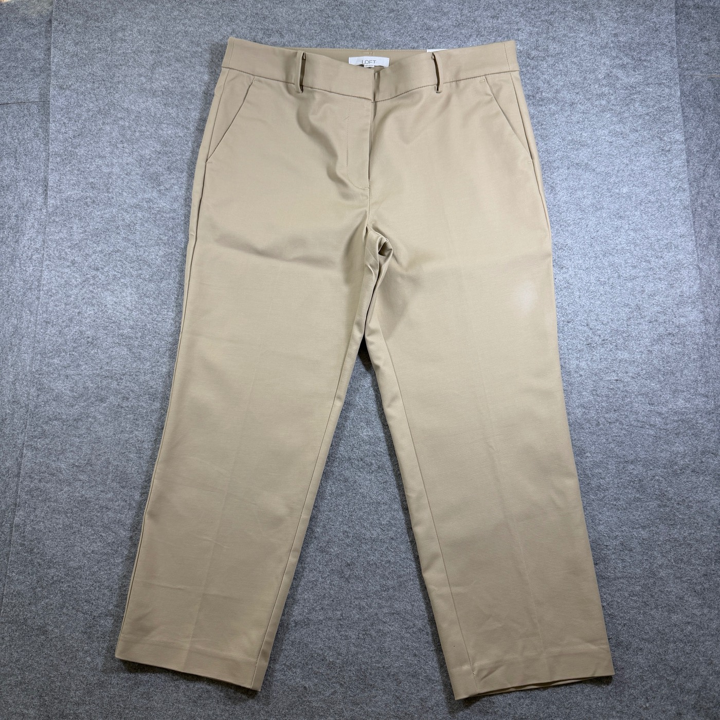 LOFT Riviera Slim Pants Womens 12P Khaki NWT Mid Rise Stretch Cotton Career