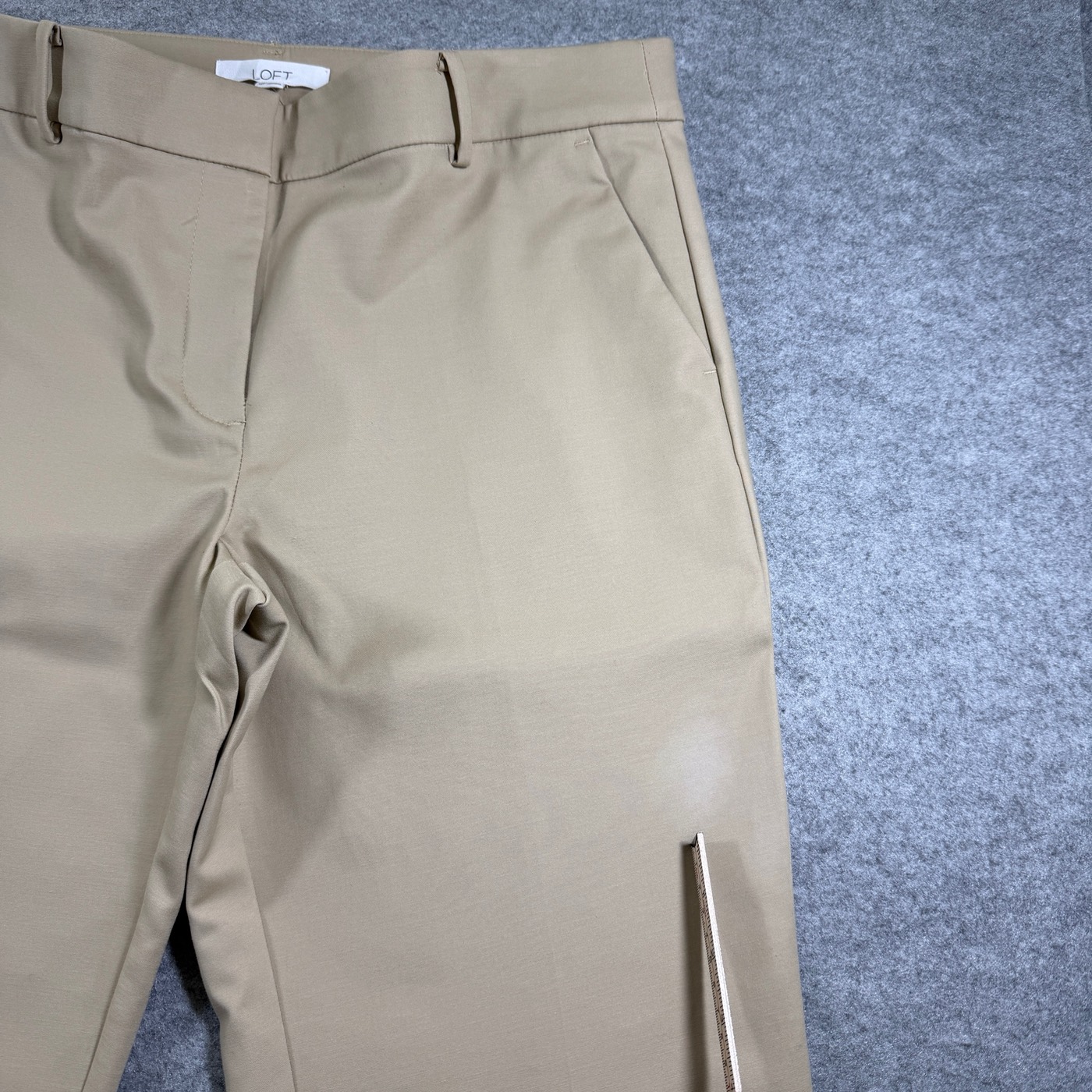 LOFT Riviera Slim Pants Womens 12P Khaki NWT Mid Rise Stretch Cotton Career thumbnail 5