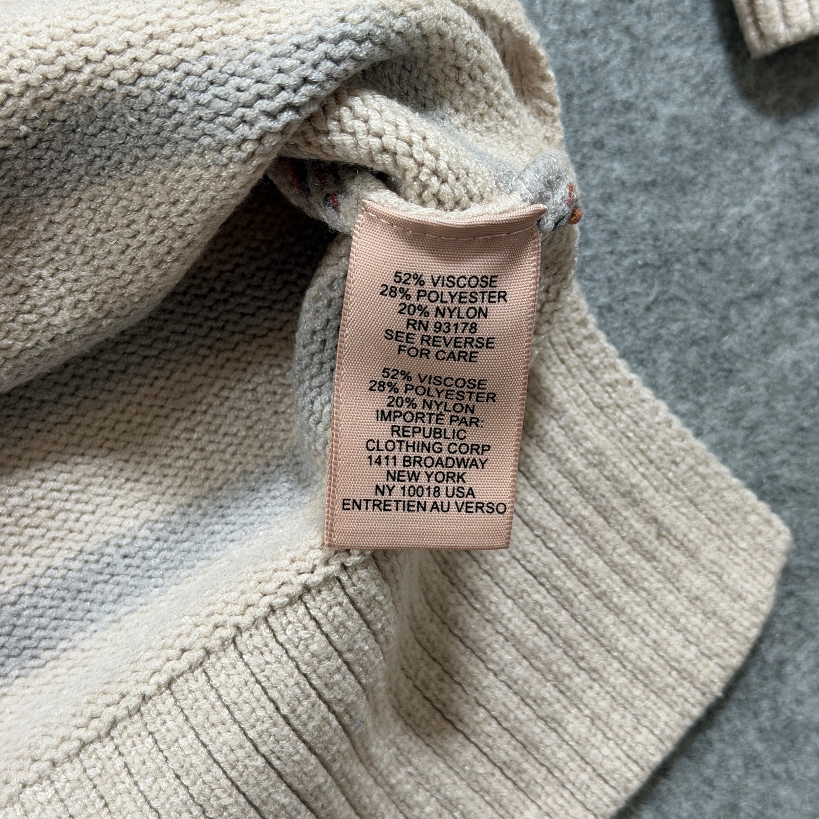 Philosophy Republic Clothing Sweater Womens XL Beige Multicolor Striped Crewneck thumbnail 5