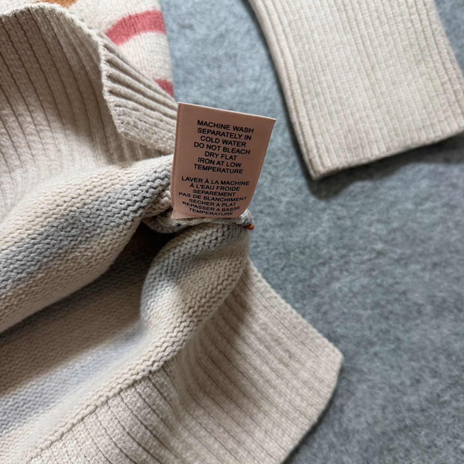Philosophy Republic Clothing Sweater Womens XL Beige Multicolor Striped Crewneck thumbnail 9