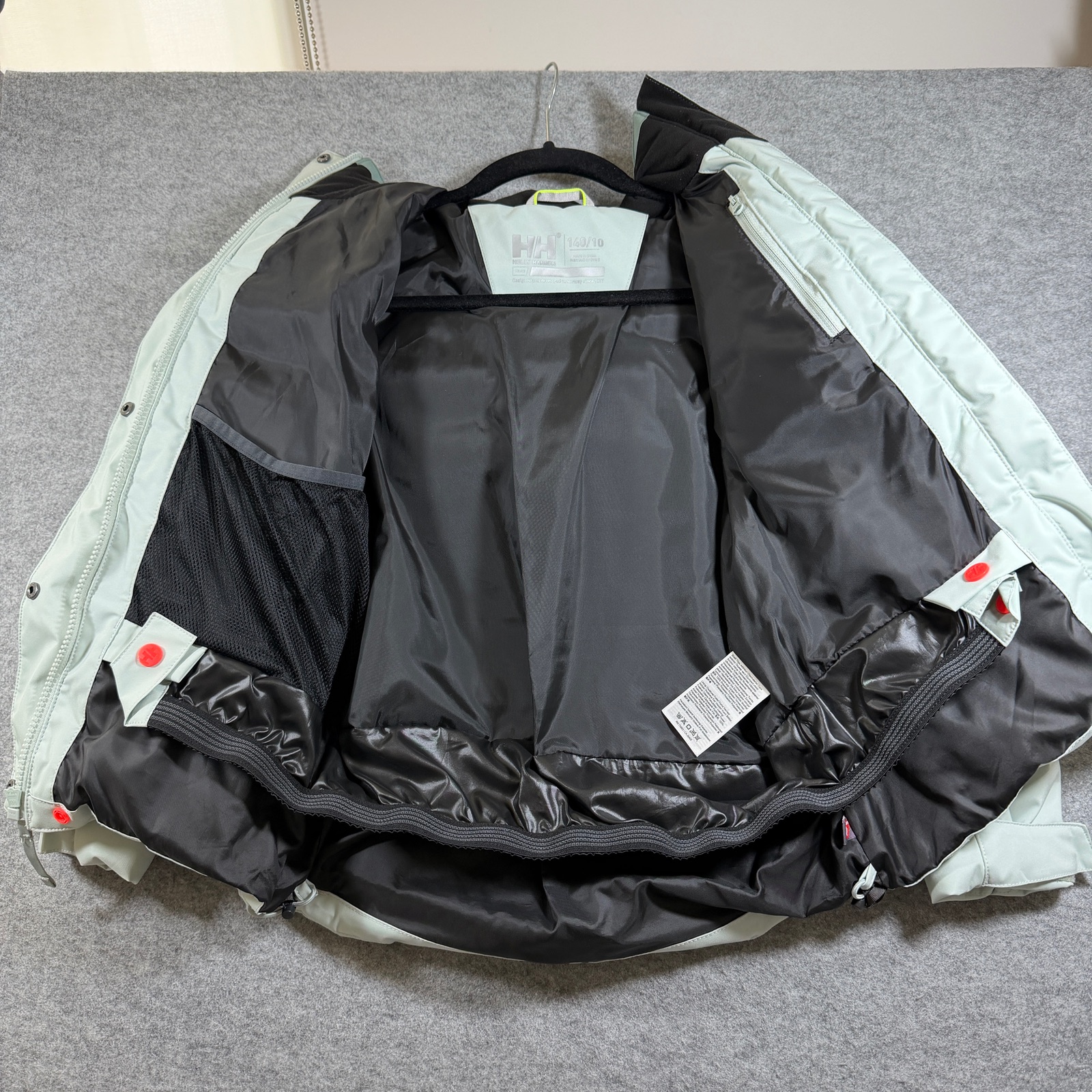 Helly Hansen Kids Puffer Ski Coat 140/10 Sage Green Hooded Colorblock Winter thumbnail 3