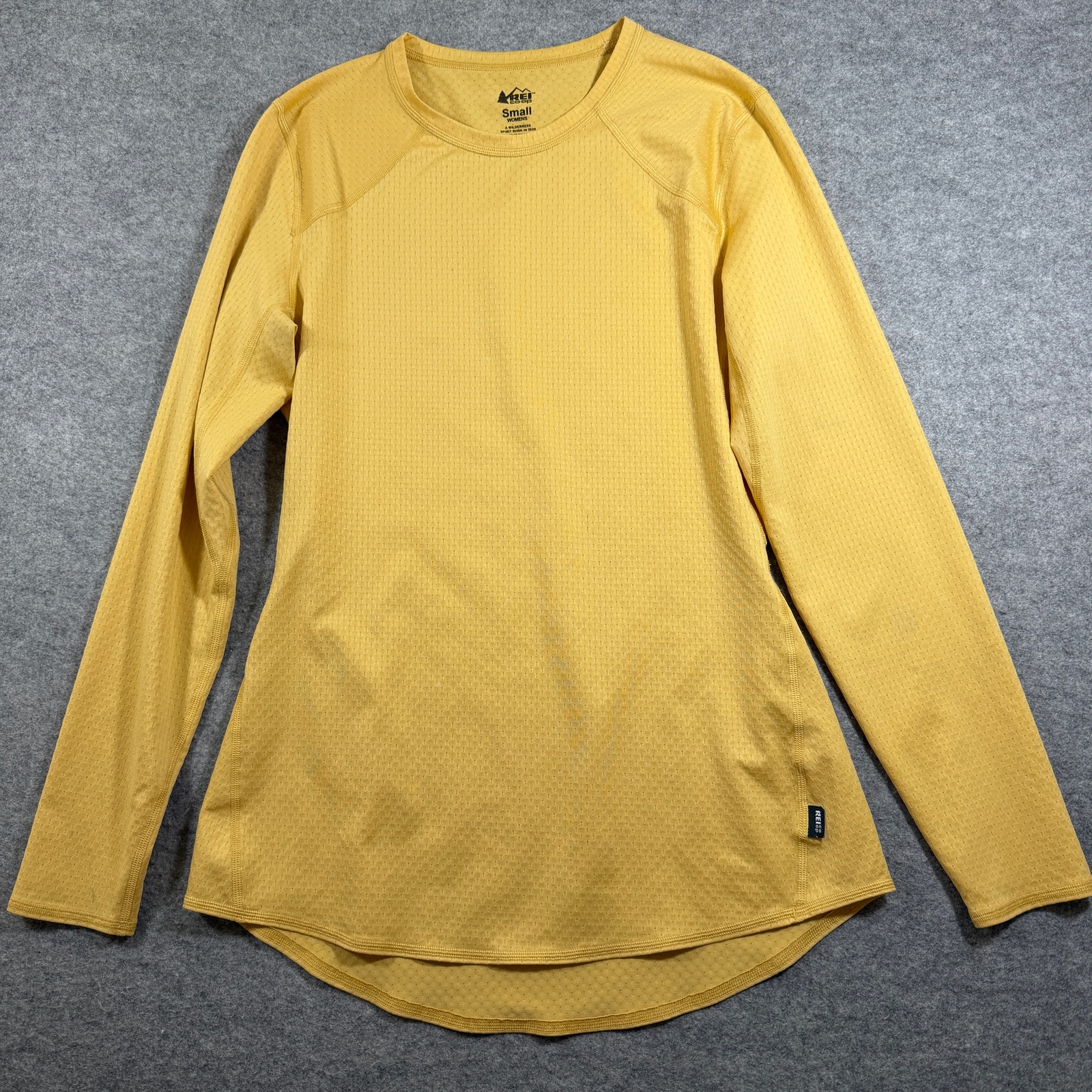 REI Co-op Long Sleeve Athletic Shirt Womens Small Breathable Yellow Mesh Stretch thumbnail 3