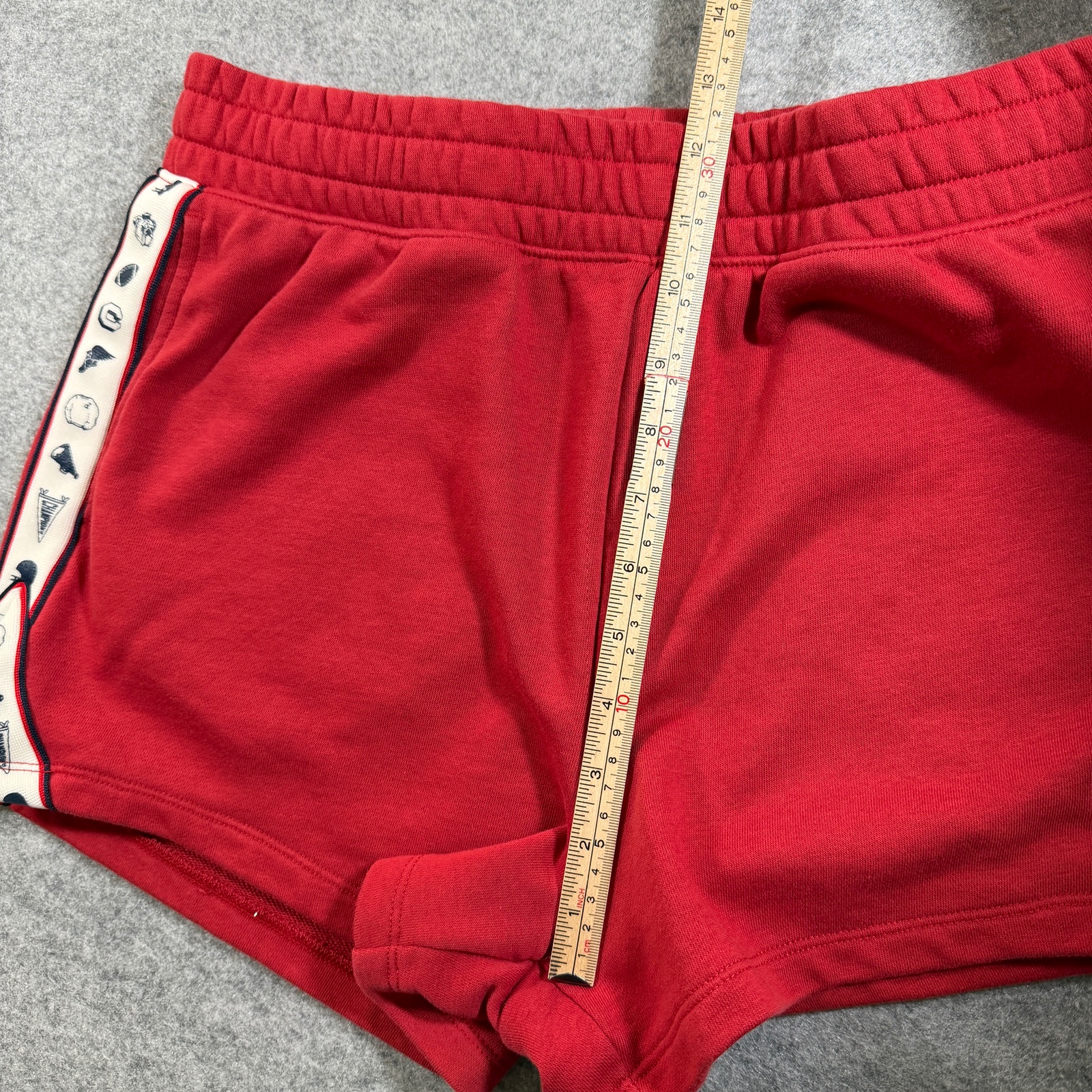 Champion Sweat Shorts Womens L Red Drawstring Athletic Gym Lounge Embroidered C thumbnail 10