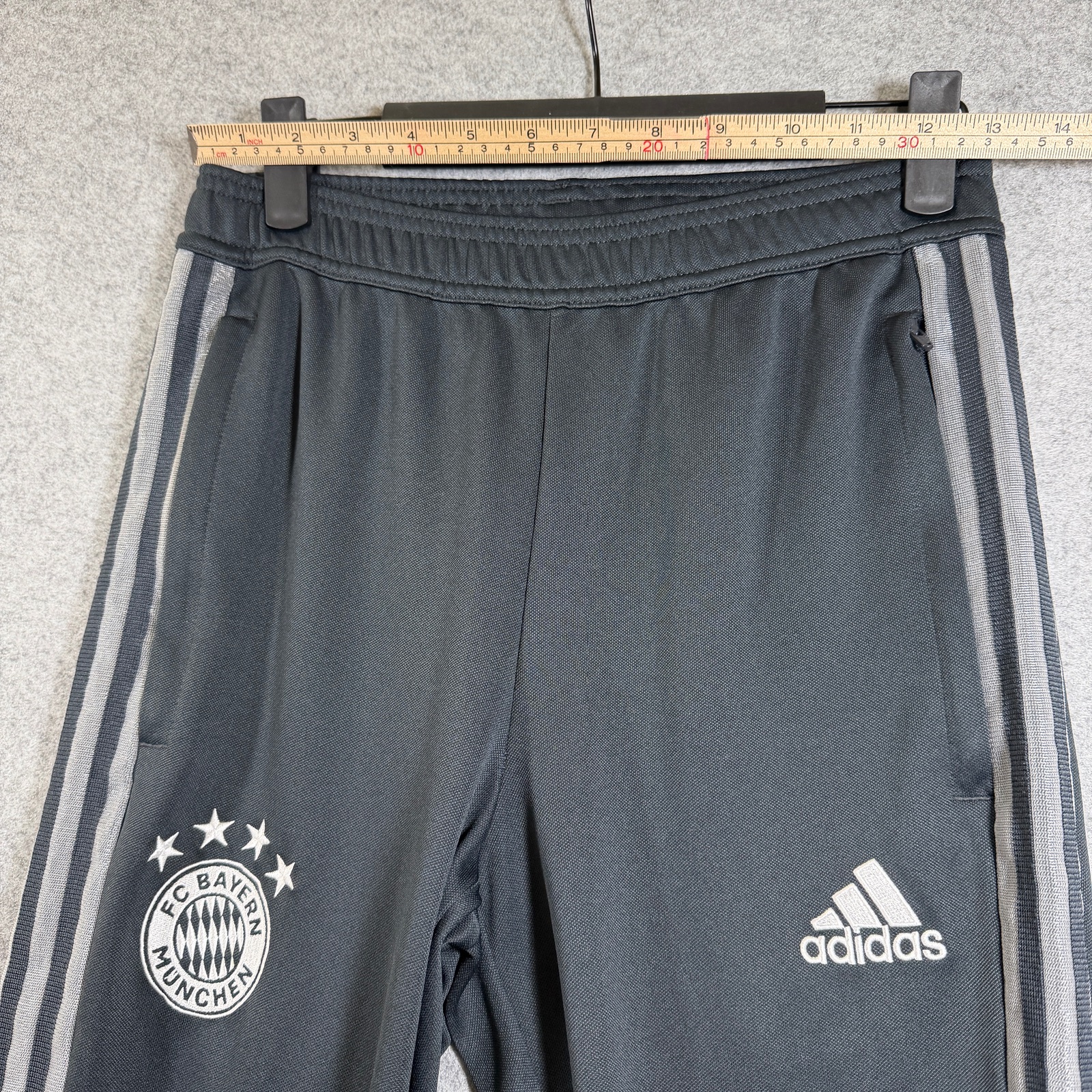 Adidas FC Bayern Munich Joggers Mens XS Gray Tapered Zip Ankle Soccer Training thumbnail 7