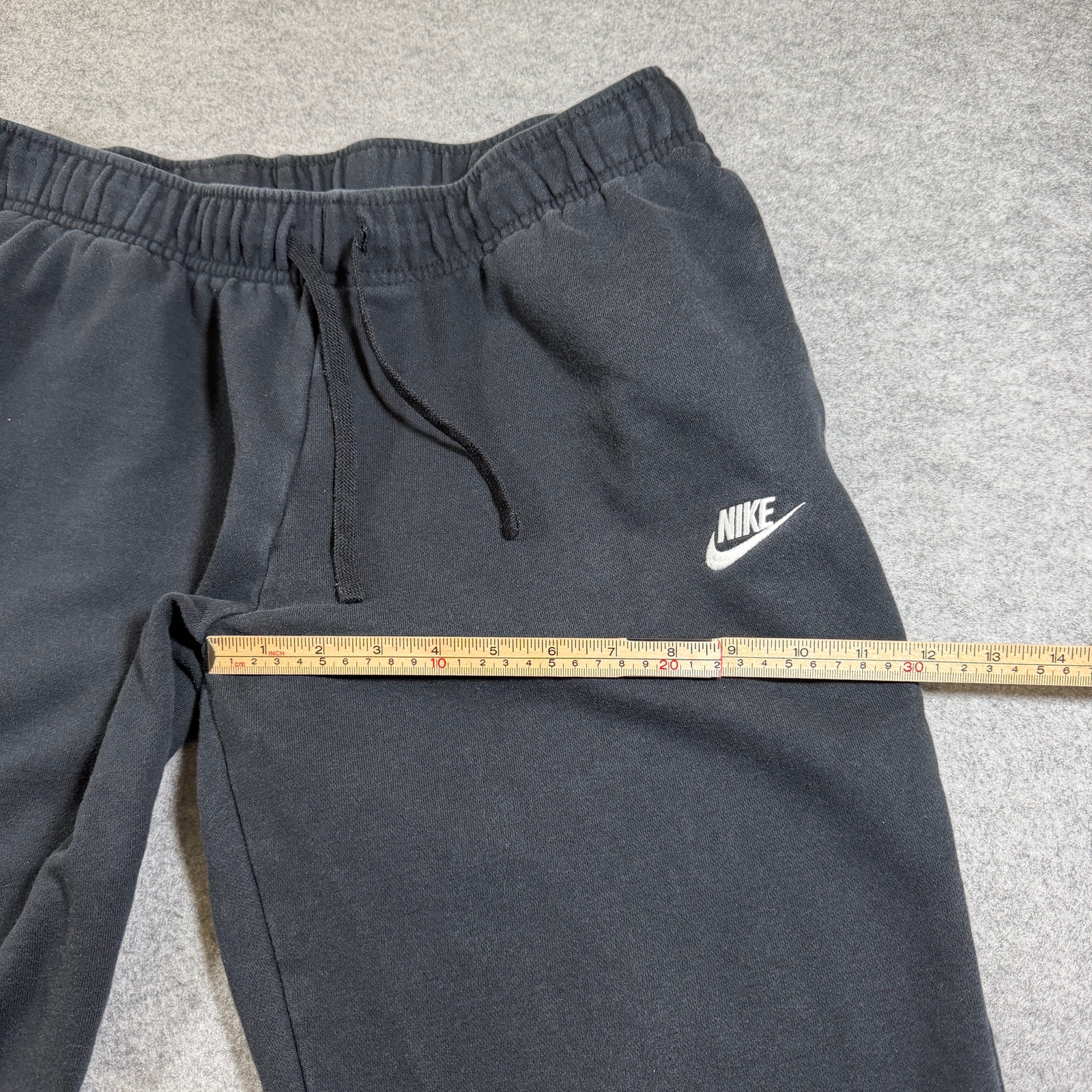 Nike Club Fleece Lined Joggers Mens L Black Relaxed Fit Drawstring Cotton Cuffed thumbnail 7