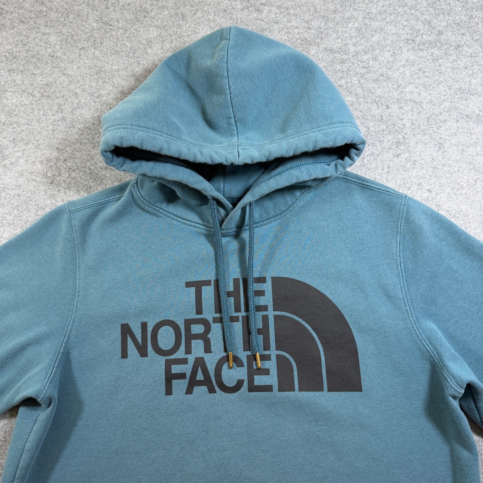 The North Face Half Dome Hoodie Mens M Teal Blue Pullover Drawstring Fleece thumbnail 3